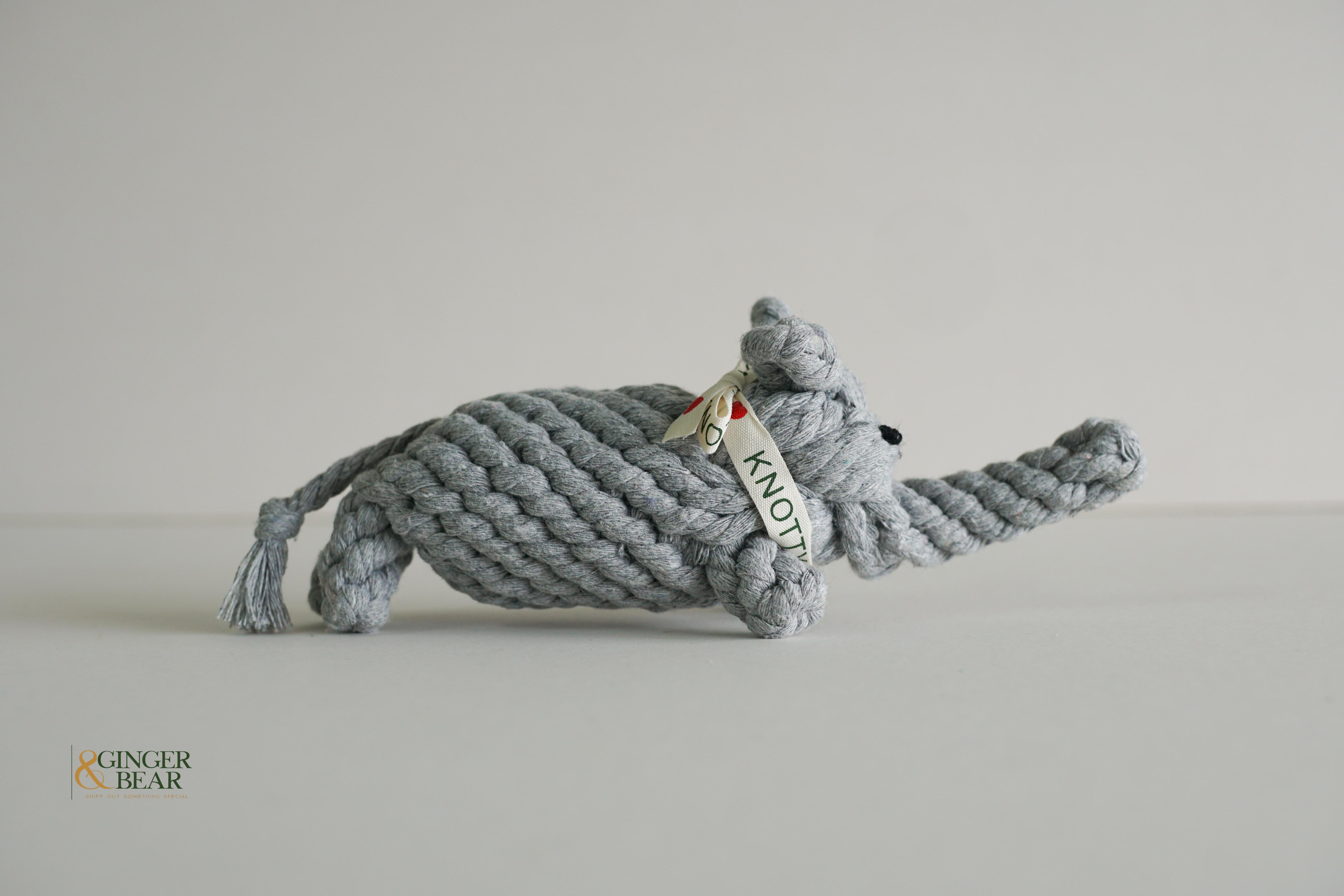 Knotty Interactive Upcycled Cotton Rope Dog Toy, Ella the Elephant