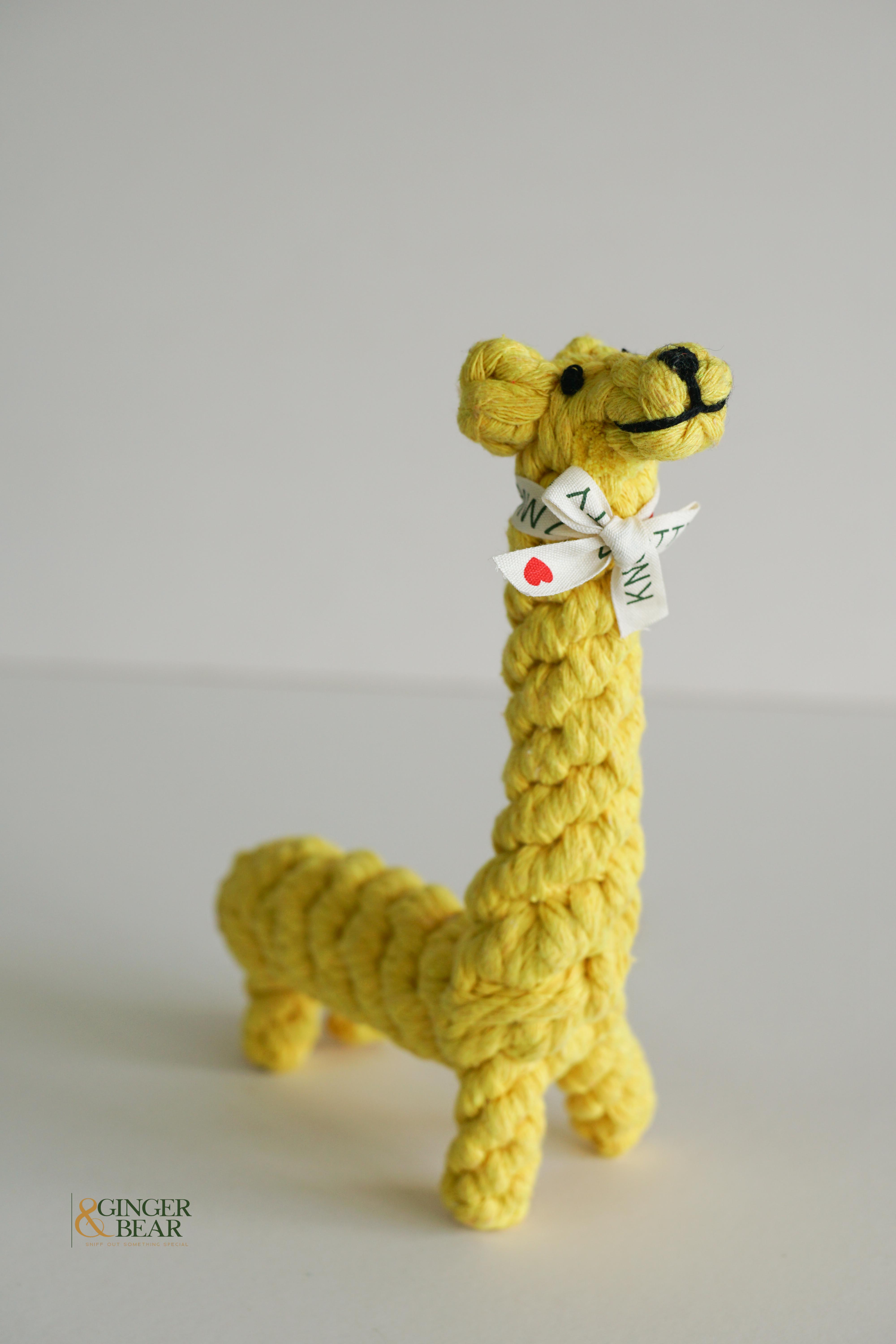 Knotty Interactive Upcycled Cotton Rope Dog Toy, Joy the Giraffe
