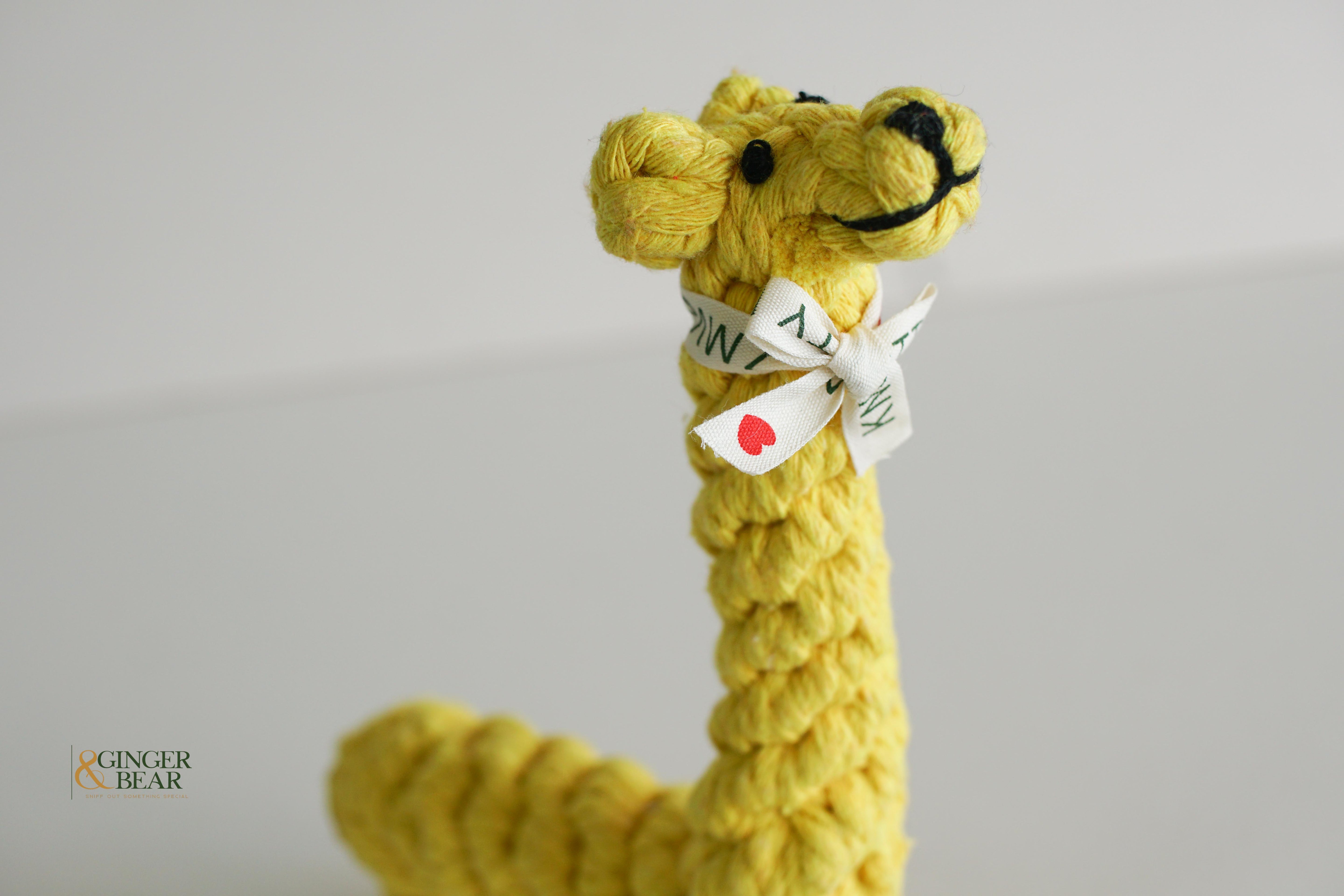 Knotty Interactive Upcycled Cotton Rope Dog Toy, Joy the Giraffe