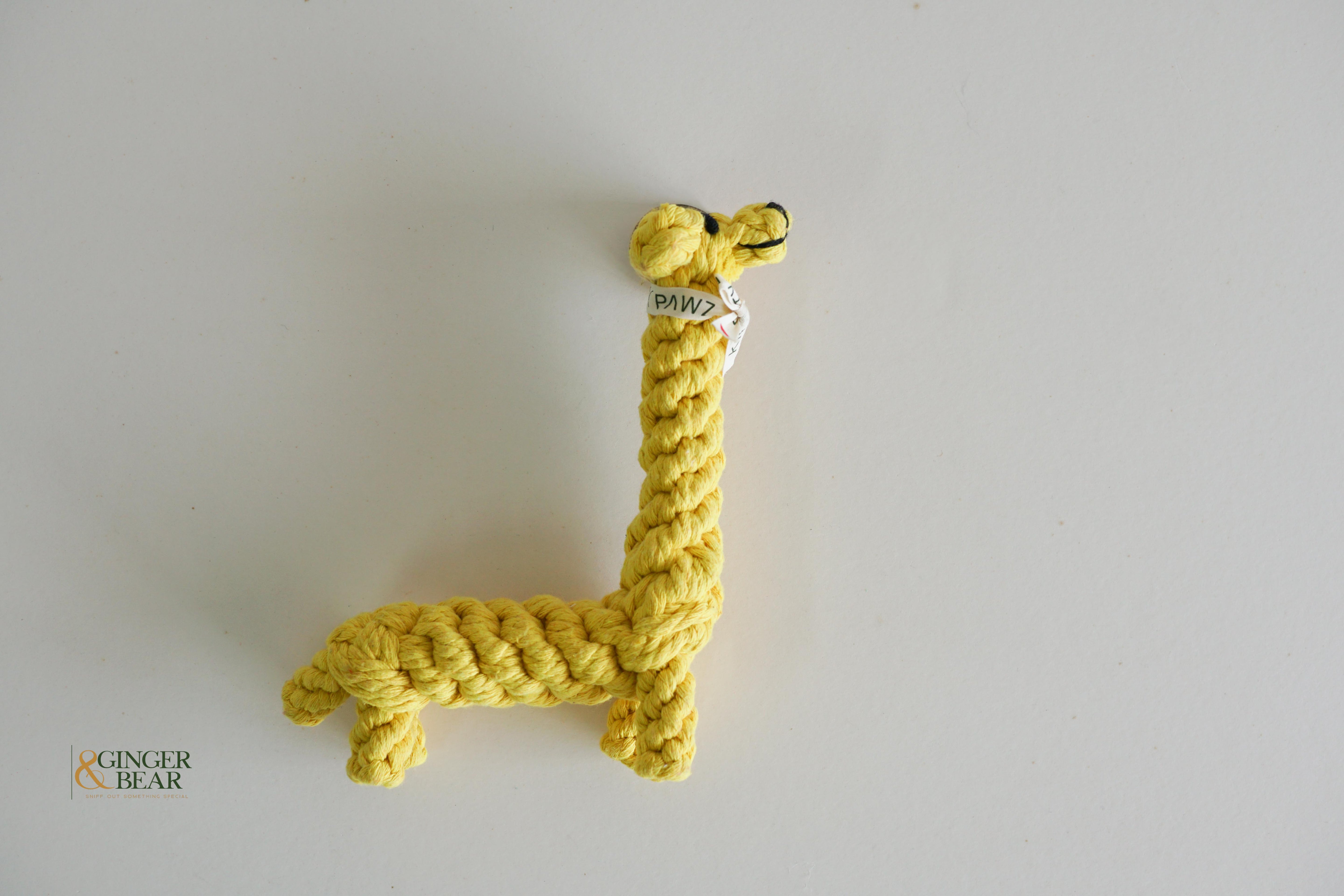Knotty Interactive Upcycled Cotton Rope Dog Toy, Joy the Giraffe