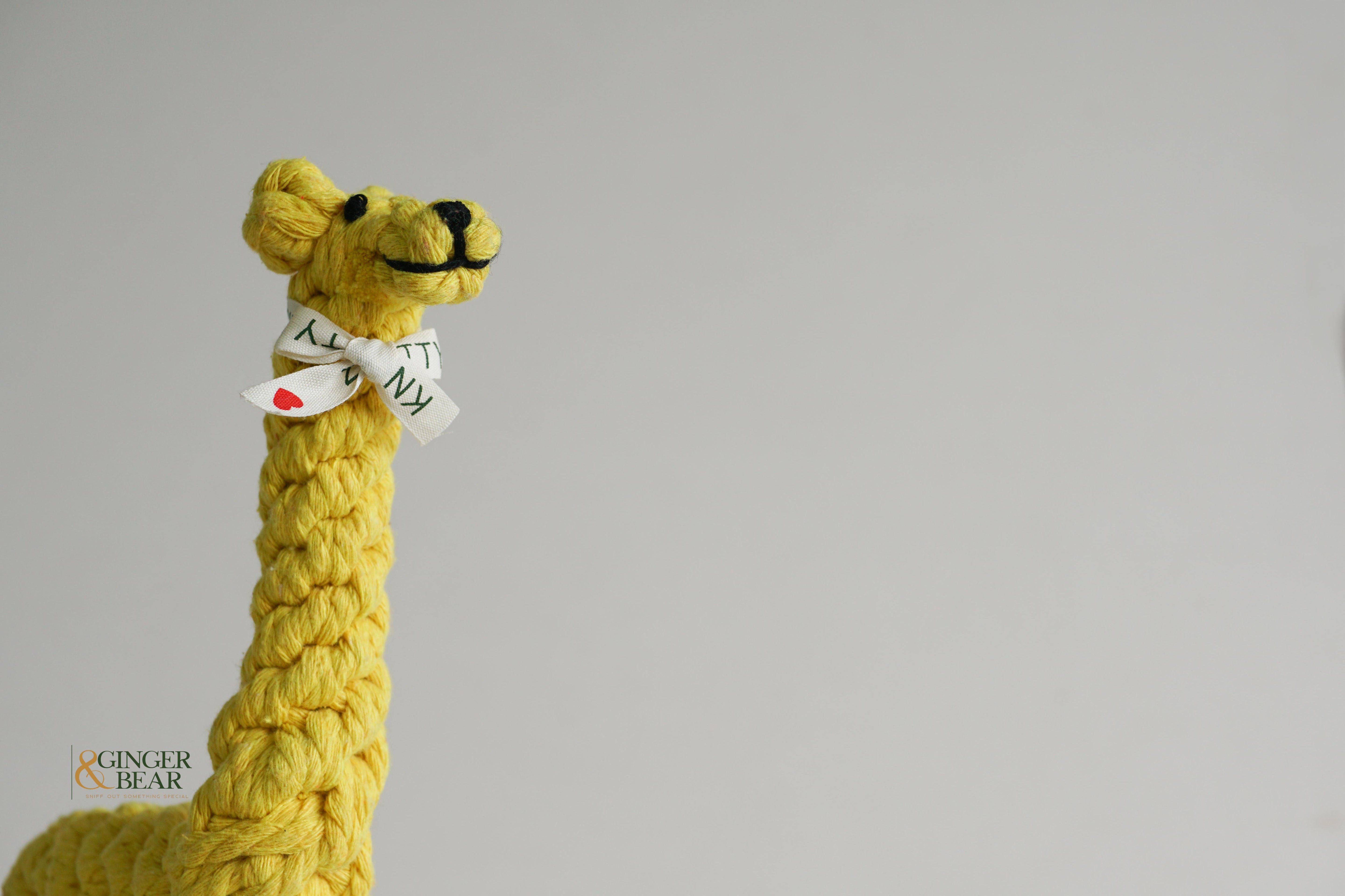 Knotty Interactive Upcycled Cotton Rope Dog Toy, Joy the Giraffe