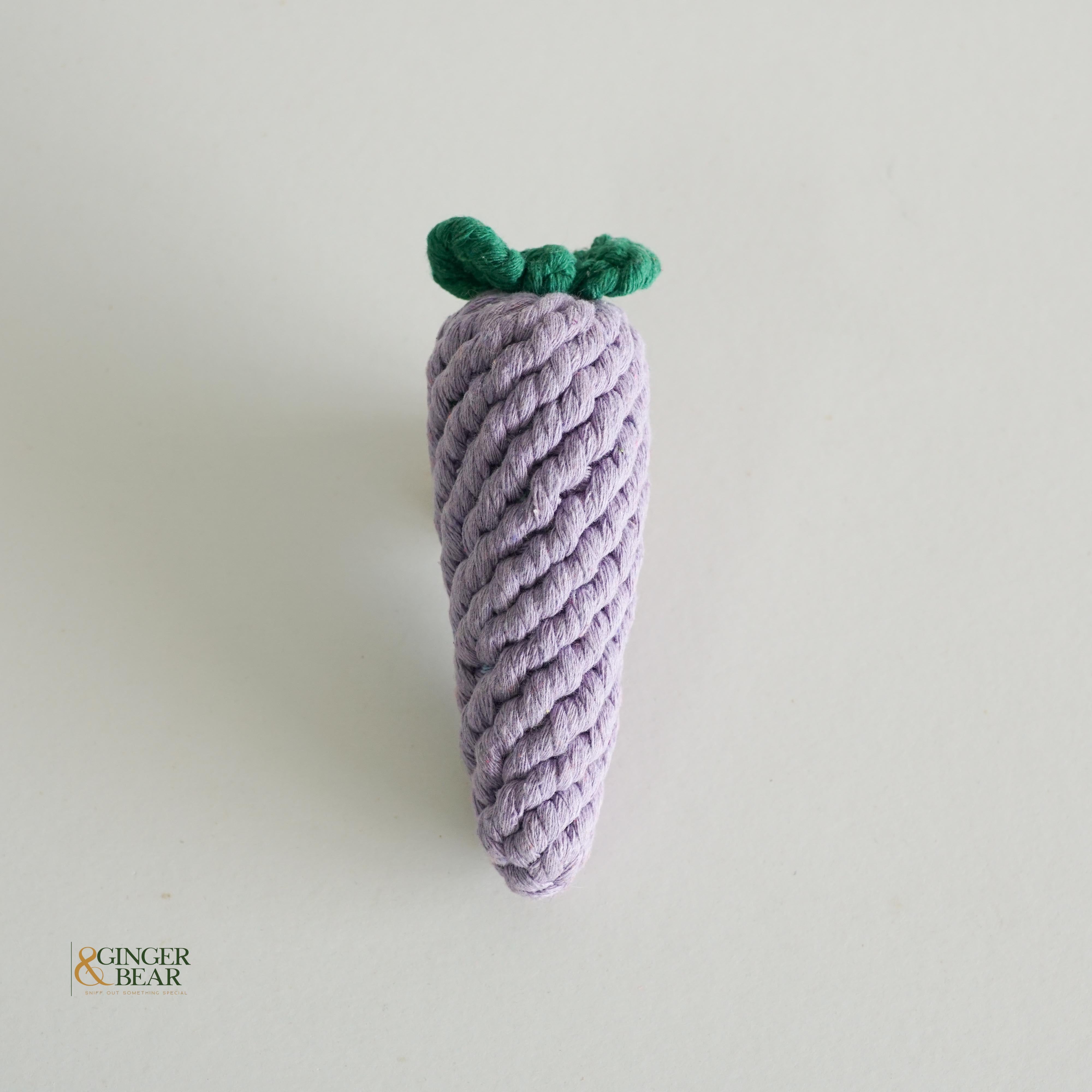 Knotty Interactive Upcycled Cotton Rope Dog Toy, Eggplant