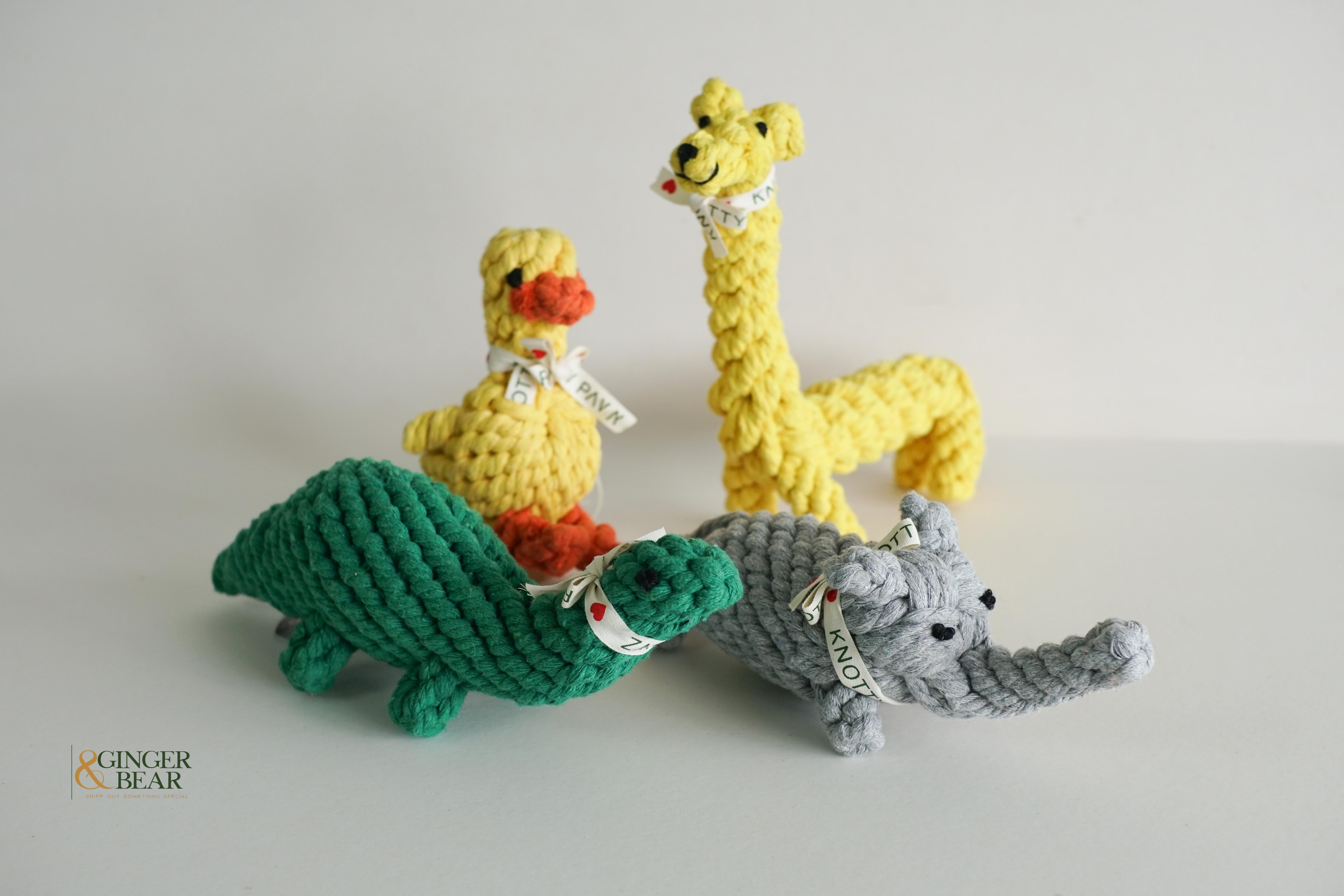 Knotty Interactive Upcycled Cotton Rope Dog Toy, Joy the Giraffe