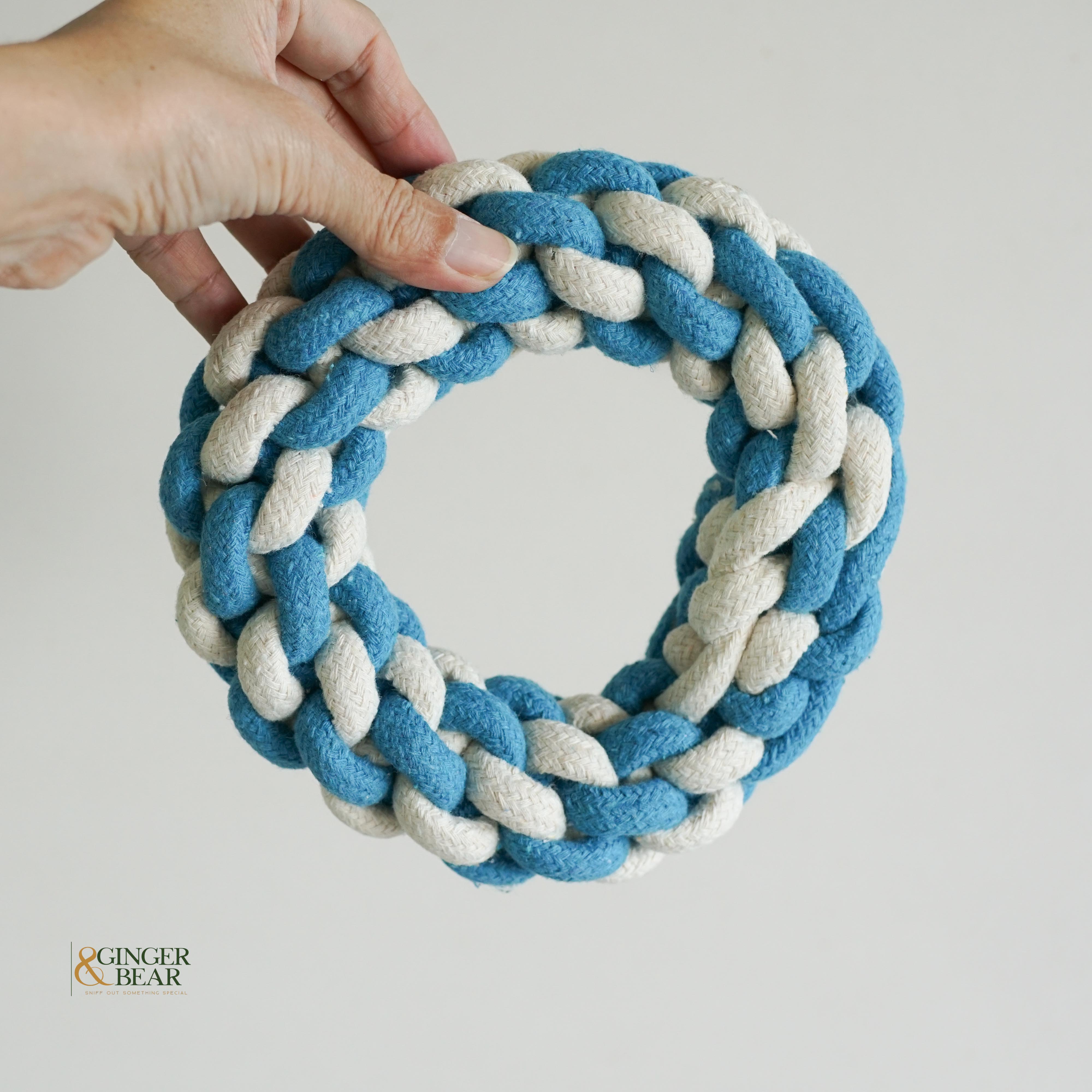 Knotty Interactive Upcycled Cotton Rope Tug Toy Set, Sky and Cloud