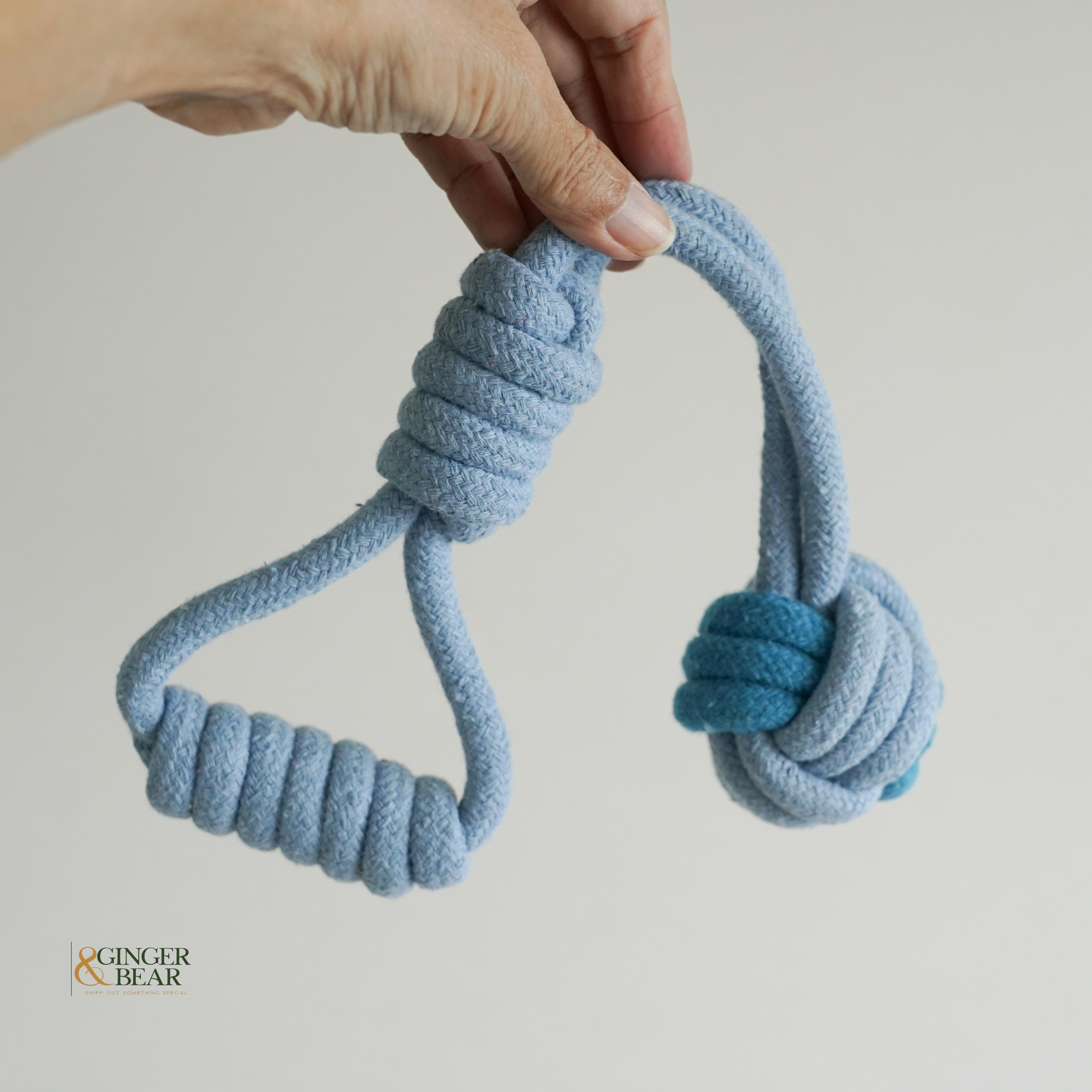 Knotty Interactive Upcycled Cotton Rope Tug Toy Set, Sky and Cloud