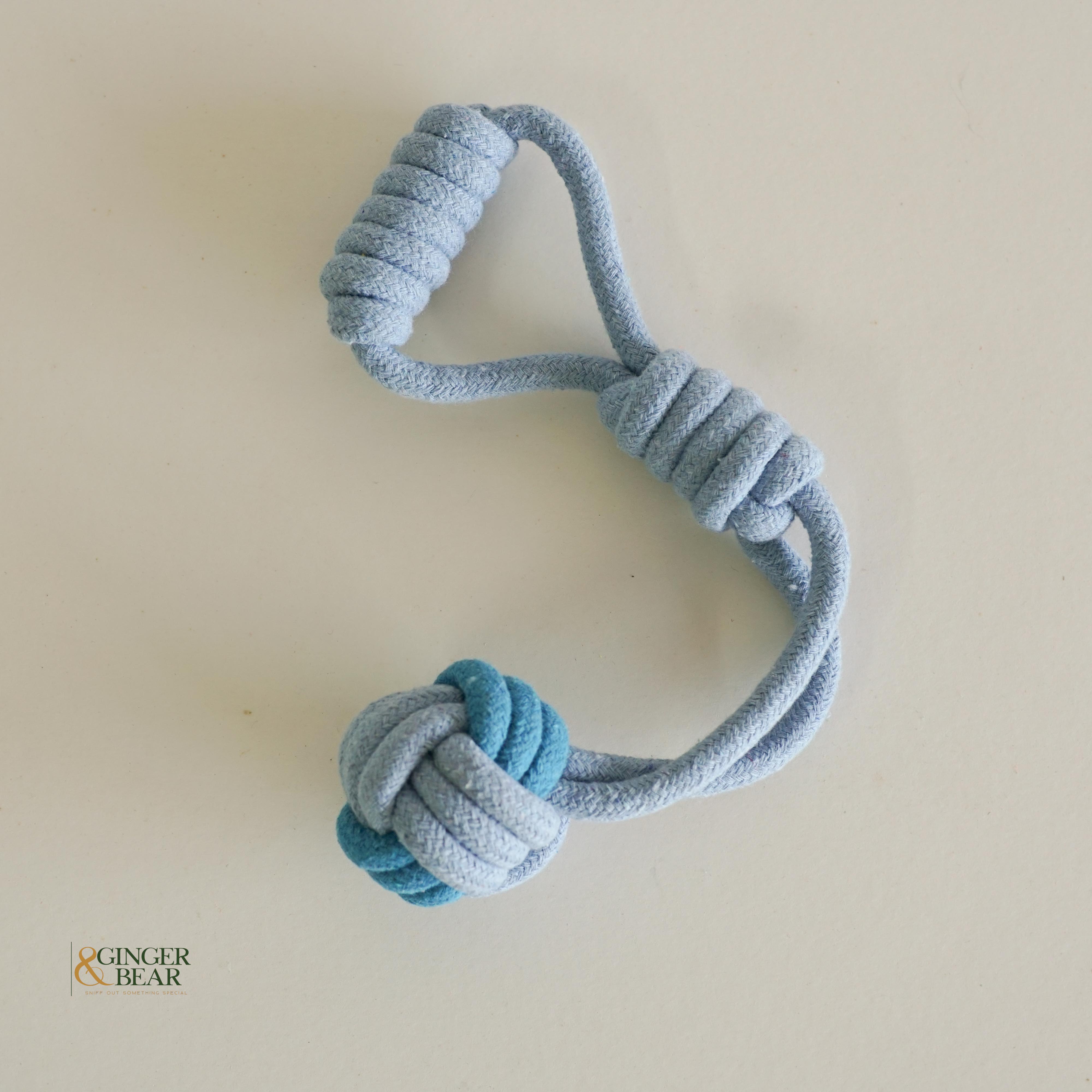Knotty Interactive Upcycled Cotton Rope Tug Toy Set, Sky and Cloud