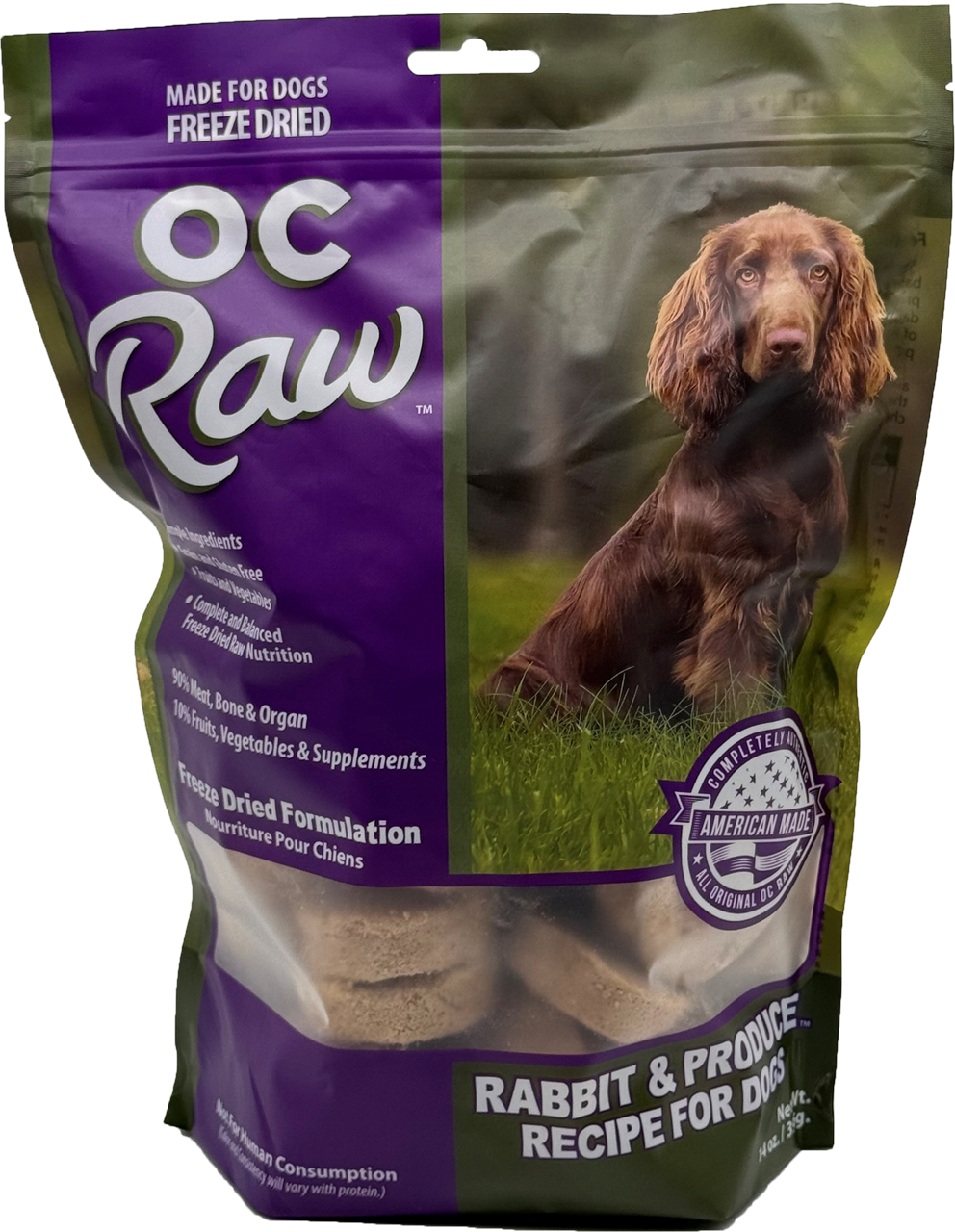 OC Raw Dog Food Freeze Dried Raw Rabbit & Produce Sliders 14oz