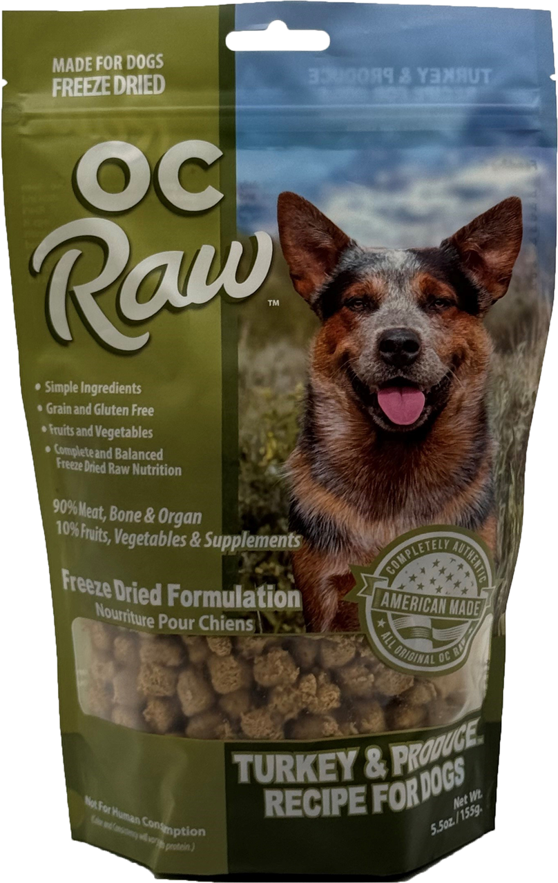 OC Raw Dog Food Freeze Dried Raw Turkey & Produce Meaty Rox 5.5oz