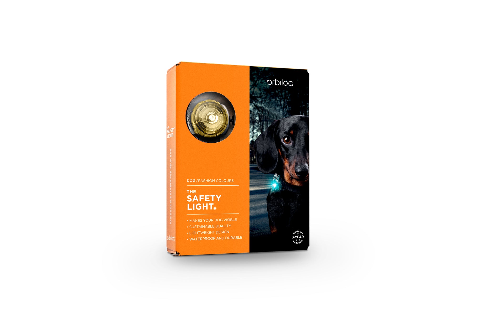 Orbiloc Dual LED Dog Safety Light, Gold