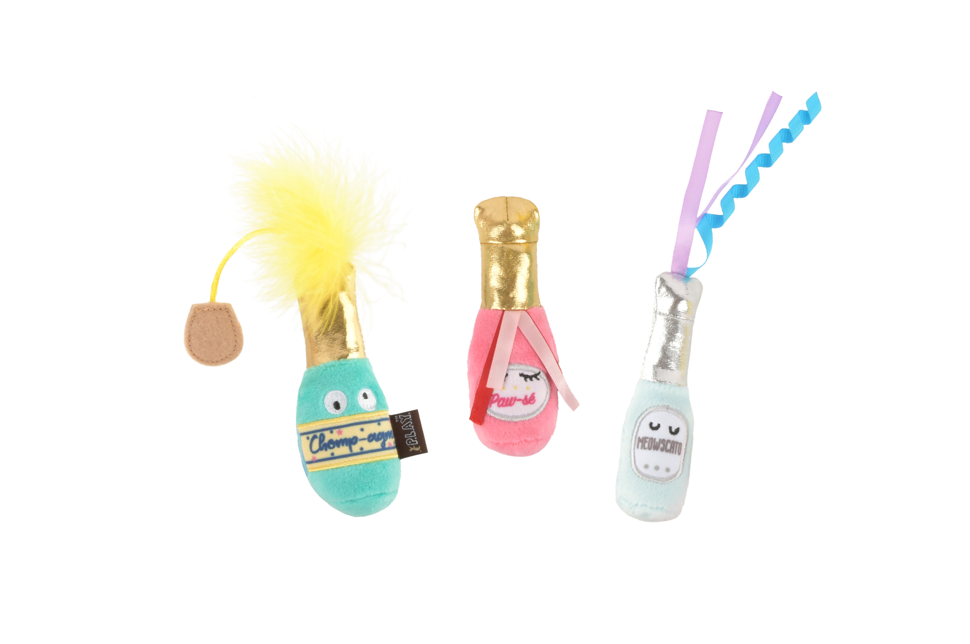 P.L.A.Y. Feline Frenzy, Catnip Toy set: Pop, Fizz, Meow