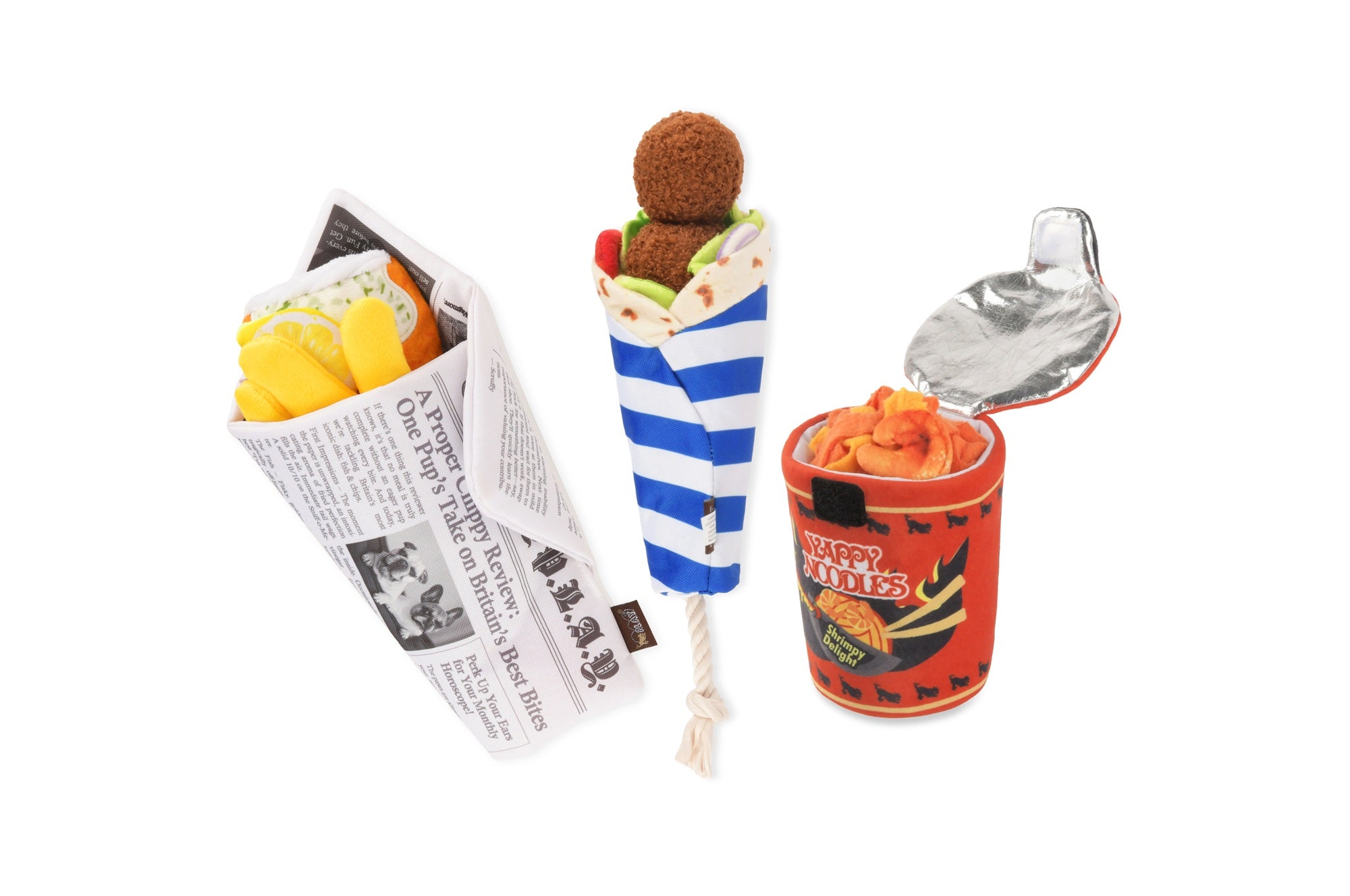 P.L.A.Y. The International Classic Squeaky Plush Dog Toy, Fur-lafel Wrap