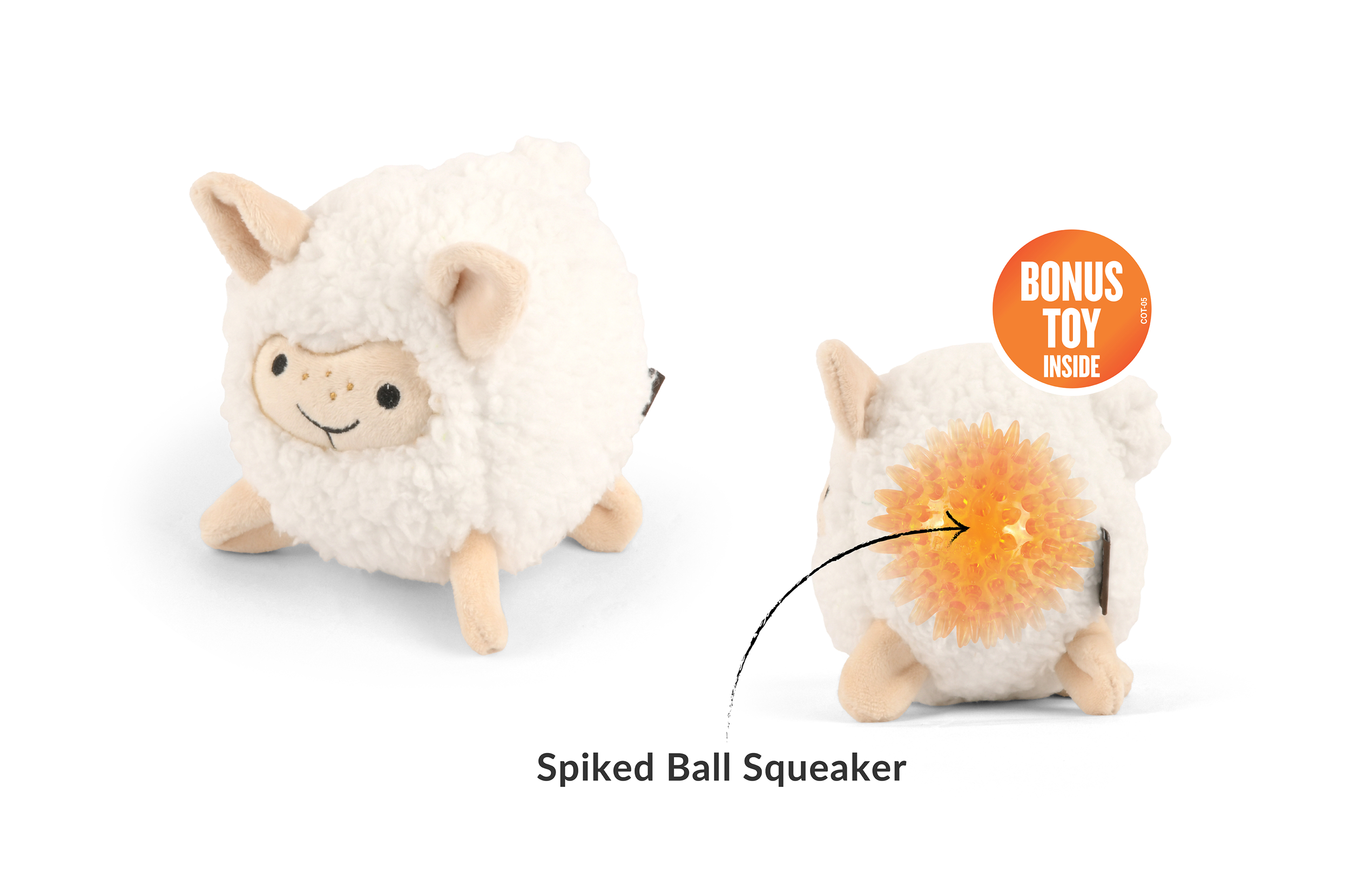 P.L.A.Y. Barnyard Buddies Squeaky Plush Dog Toy, Sadie the Sheep