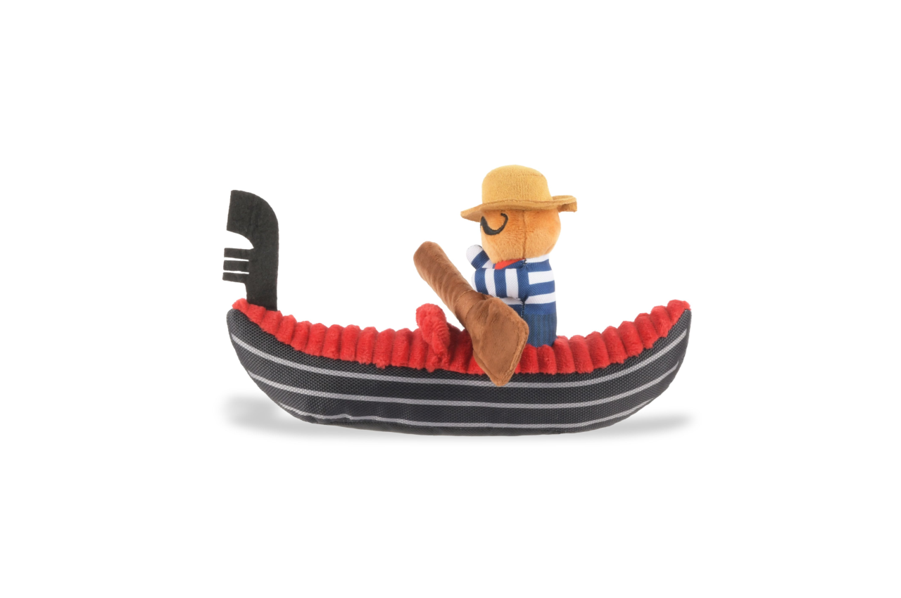 P.L.A.Y. Totally Touristy Squeaky Plush Dog toys, Gondola of Venice
