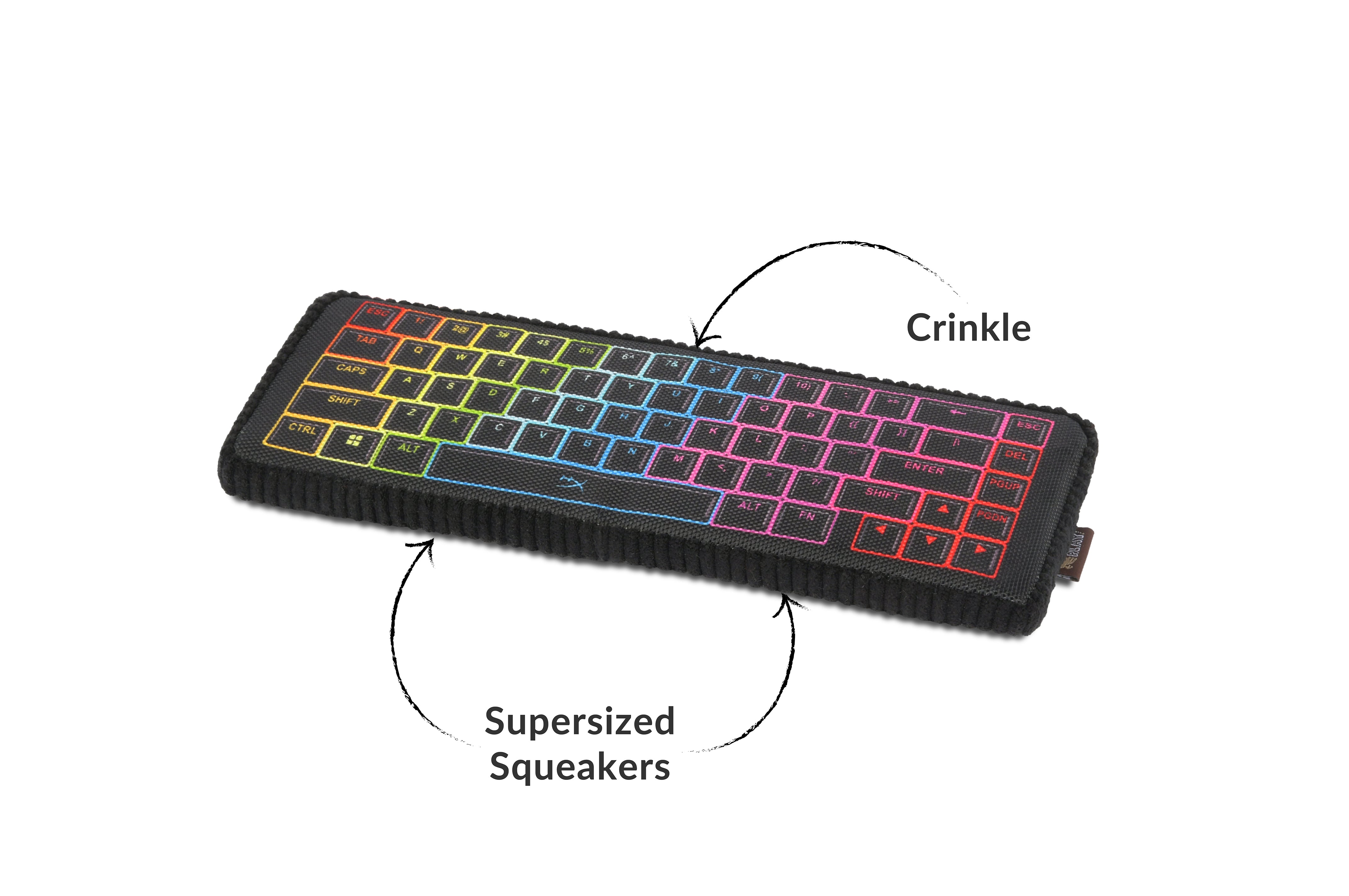 P.L.A.Y. x HyperX Squeaky Plush Dog toys, Alloy Keybark Gaming Keyboard