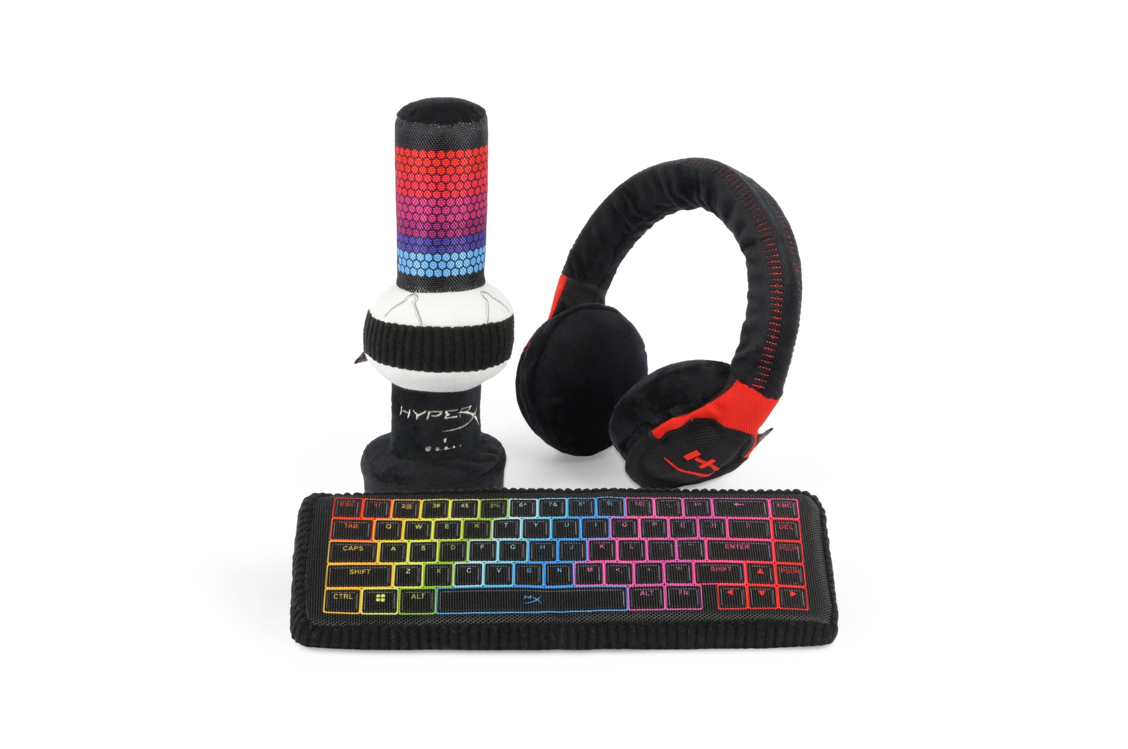 P.L.A.Y. x HyperX Squeaky Plush Dog toys, Alloy Keybark Gaming Keyboard