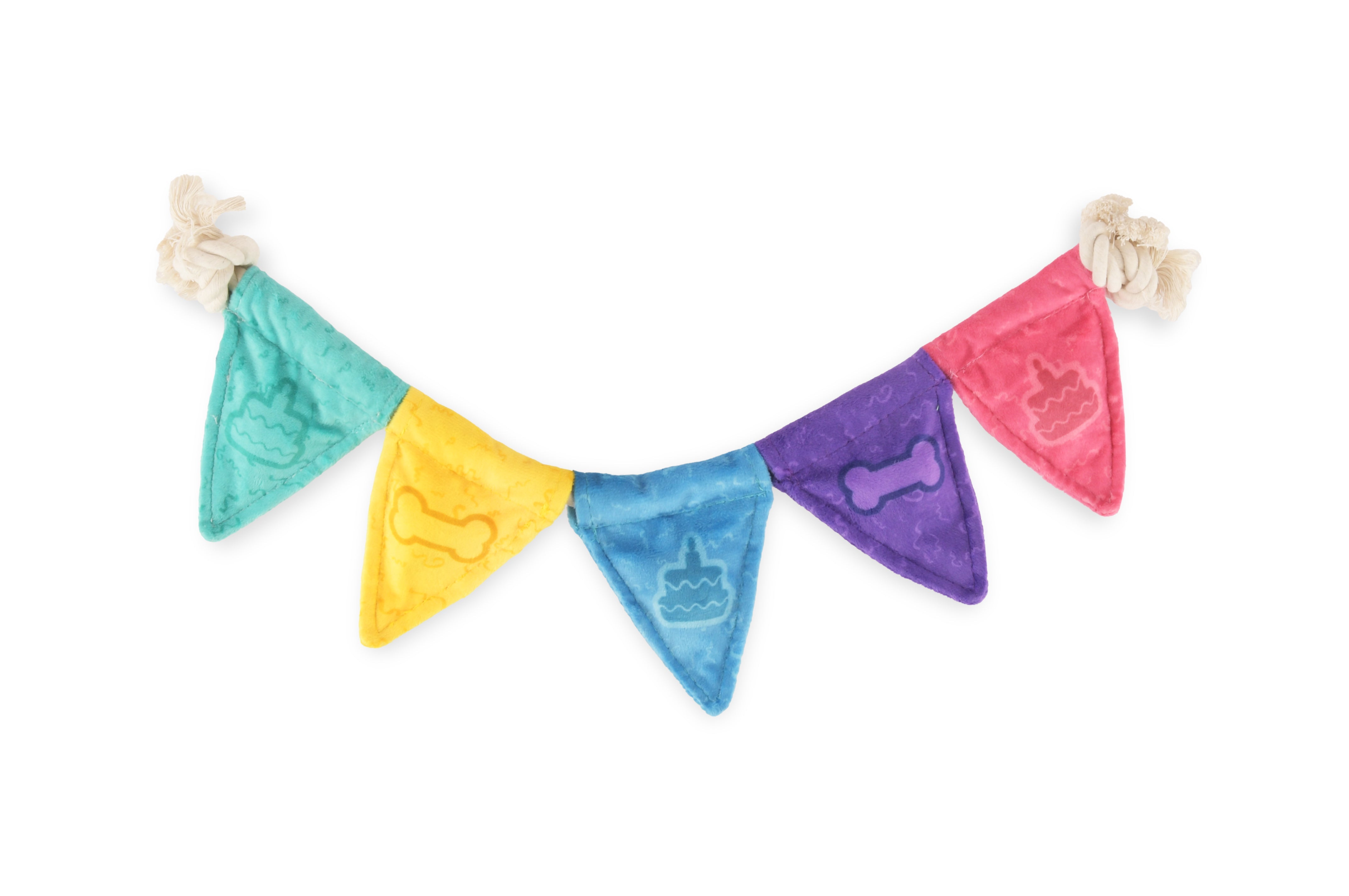 P.L.A.Y. Party Animal Tug n’ Party Banner | Interactive Rope Tug Toy for Dogs