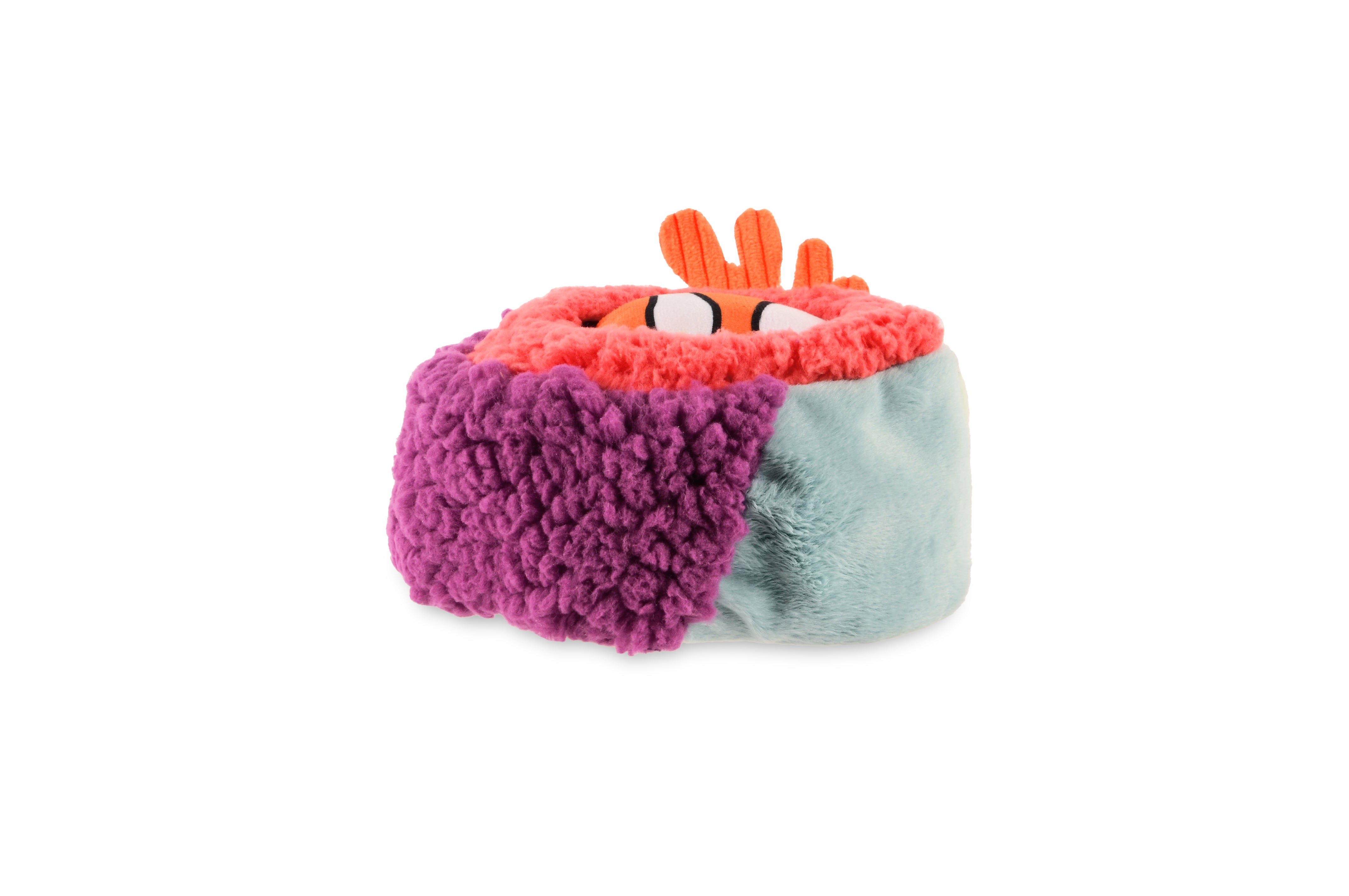 P.L.A.Y. Ocean Buddies Reef Retreat colourful coral reef interactive plush dog toy with two small squeaky fish.