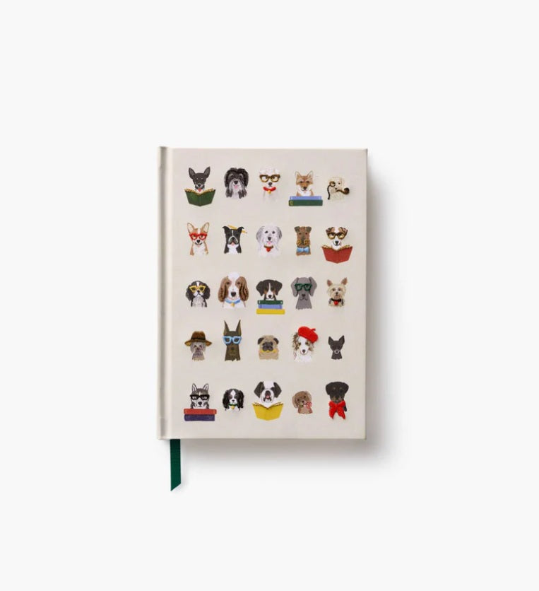 Rifle Paper Co Studious Dogs Embroidered Journal | Lined Pages