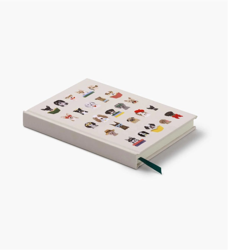 Rifle Paper Co Studious Dogs Embroidered Journal | Lined Pages