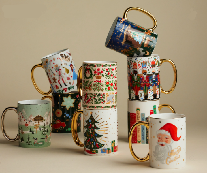 Rifle Paper Co Holiday Porcelain Mug: Penguin Village