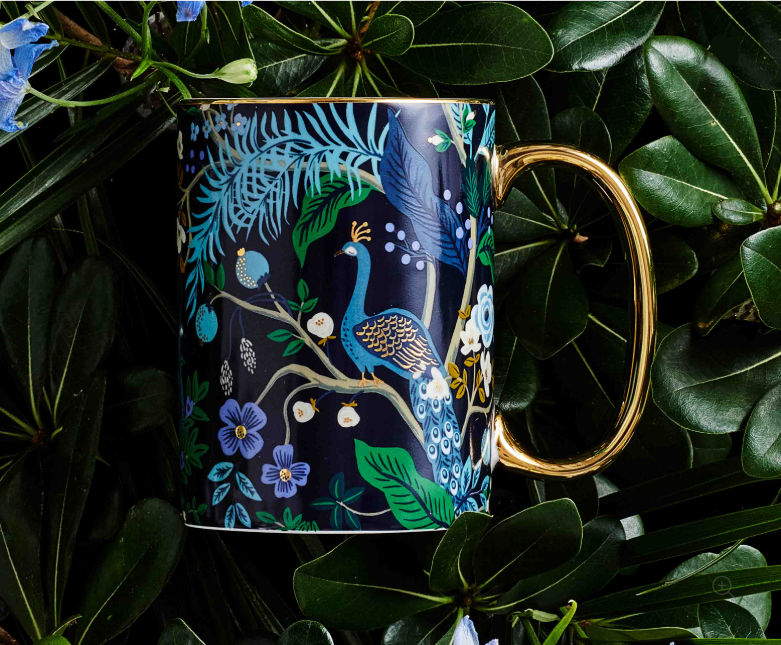Rifle Paper Co Porcelain Mug: Peacock