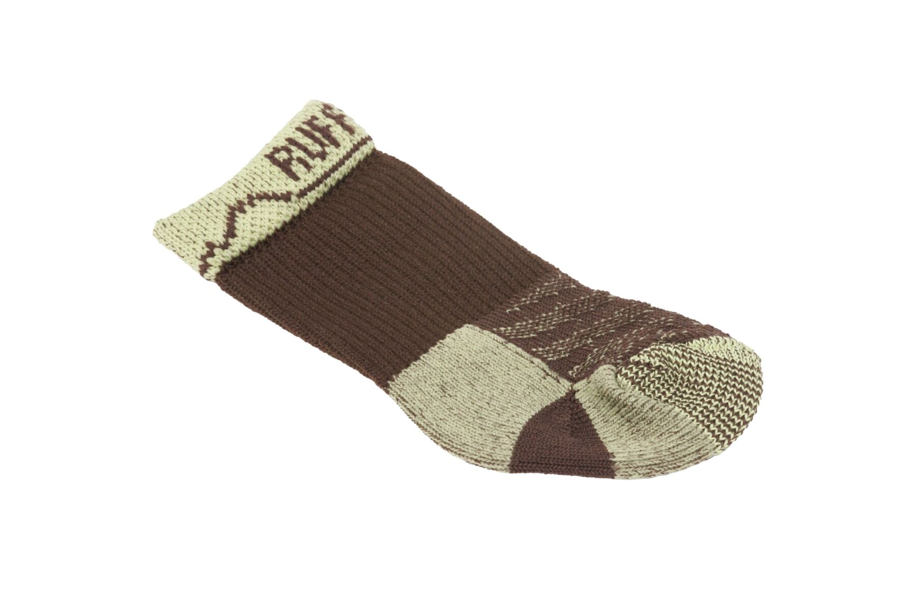 Ruffwear Bark'n Boot Dog Socks in a set of four, showing the engineered knit and contoured shape designed to prevent dog boot chafing.