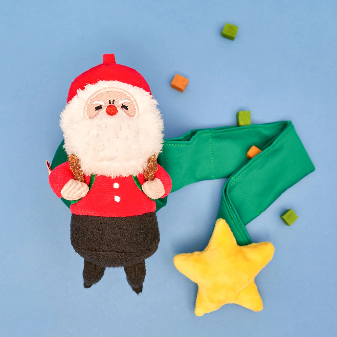 Squeaky Interactive Nosework Dog Toy, Santa Paws