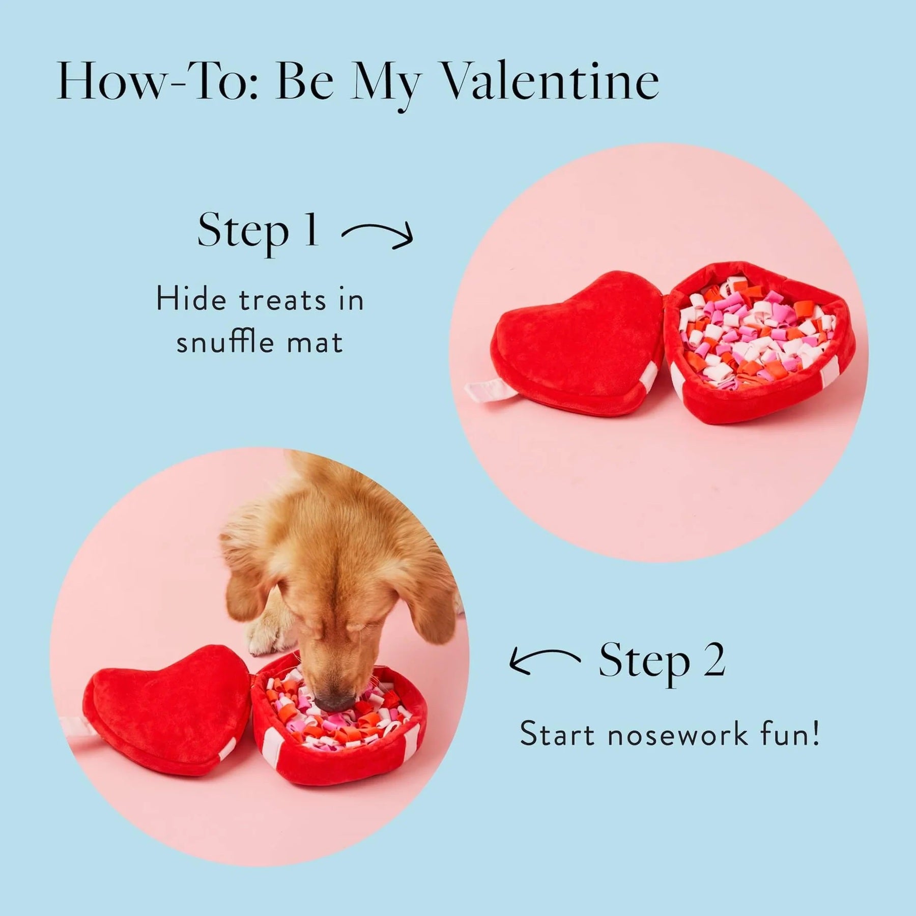 Squeaky Plush Interactive Snuffle Dog Toy, Be My Valentine