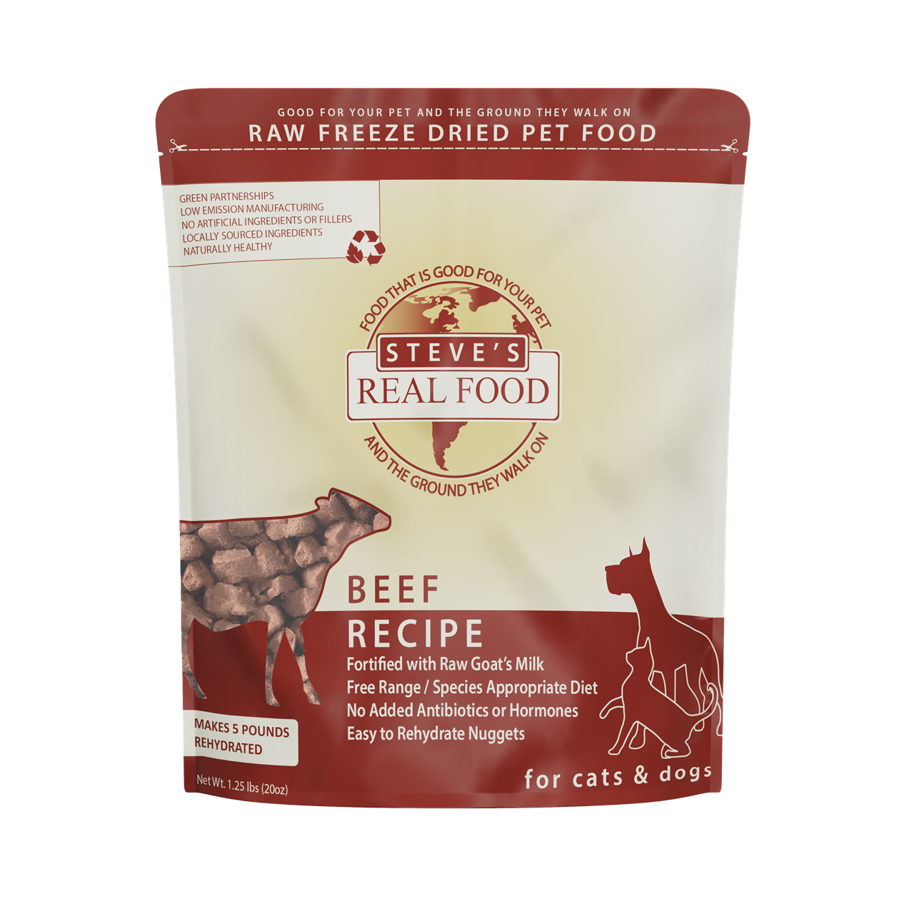 Steve's Real Food Freeze-Dried Raw Dog Food, Beef Recipe