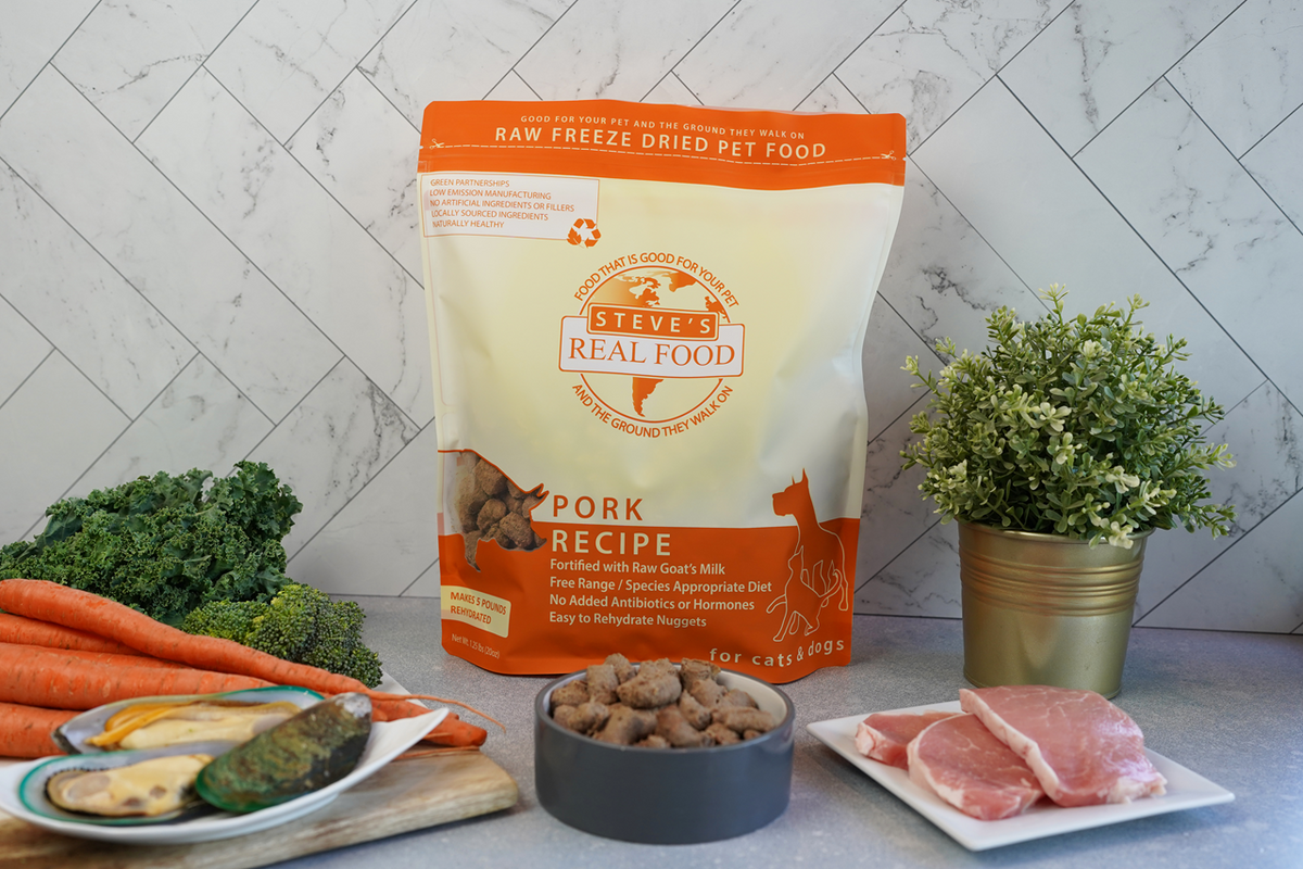 Steve's Real Food Freeze-Dried Raw Dog Food, Pork Recipe