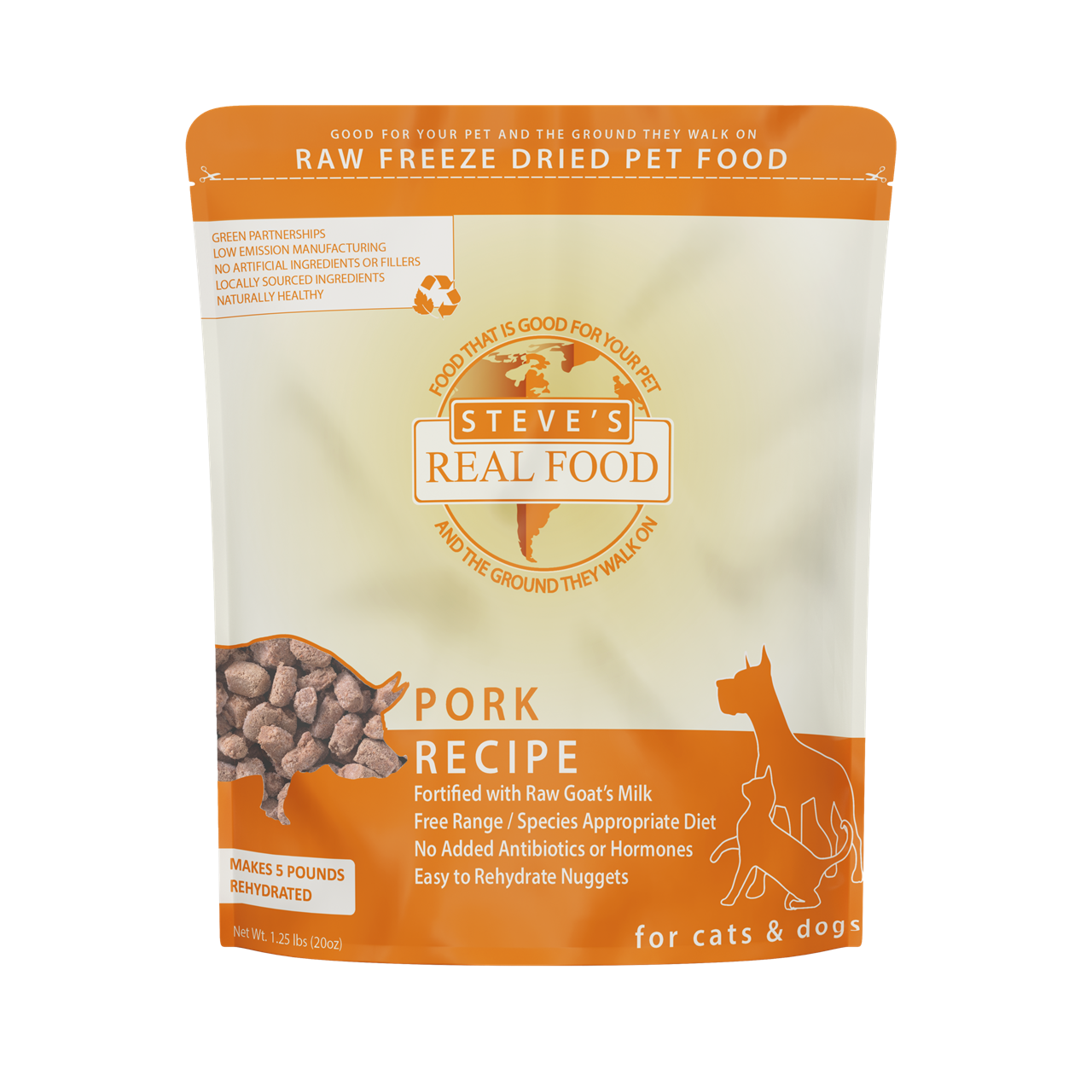 Steve's Real Food Freeze-Dried Raw Dog Food, Pork Recipe