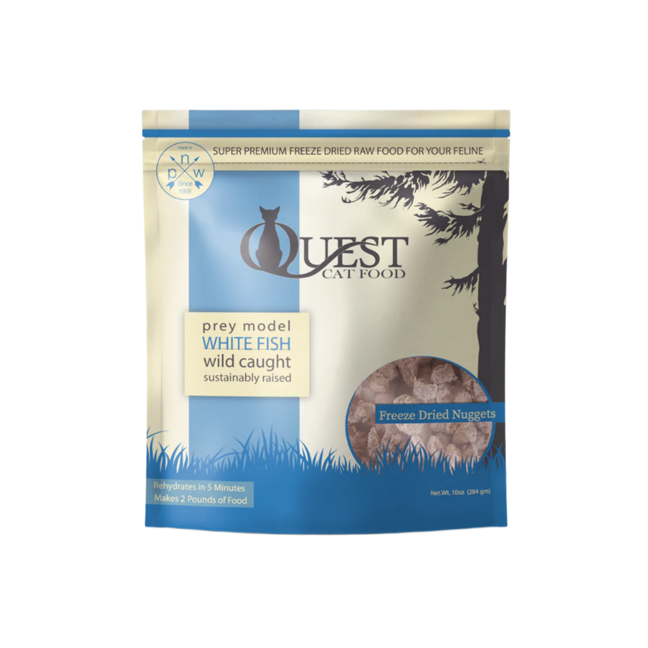 Steve's Real Food Quest Freeze-Dried Raw Cat Food, White Fish Recipe