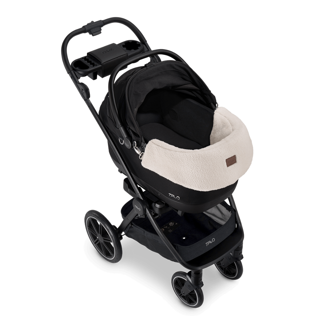 Tavo Maeve Series Reversible Chin Rest in cream plush antimicrobial fleece fabric for premium pet carrier comfort.