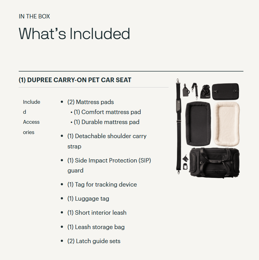 Tavo Pets Airline Carry-on Pet Car Seat, Dupree