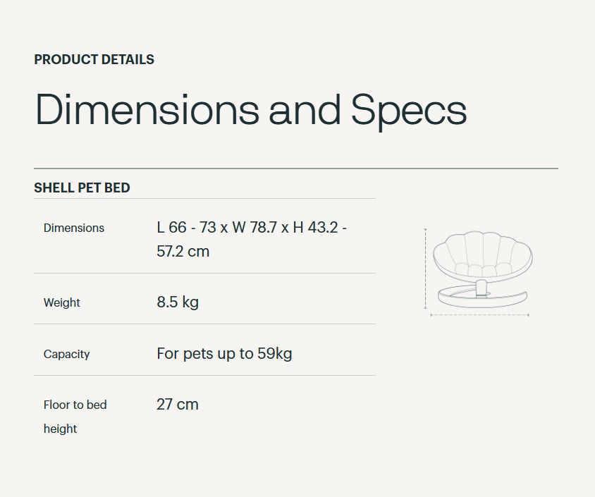 Tavo Pets Swaying Lounger and Pet Bed, Shell in Latte