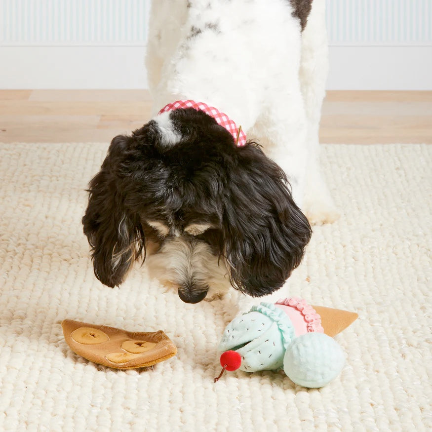Squeaky Plush Interactive Snuffle Dog toys, Ice Cream