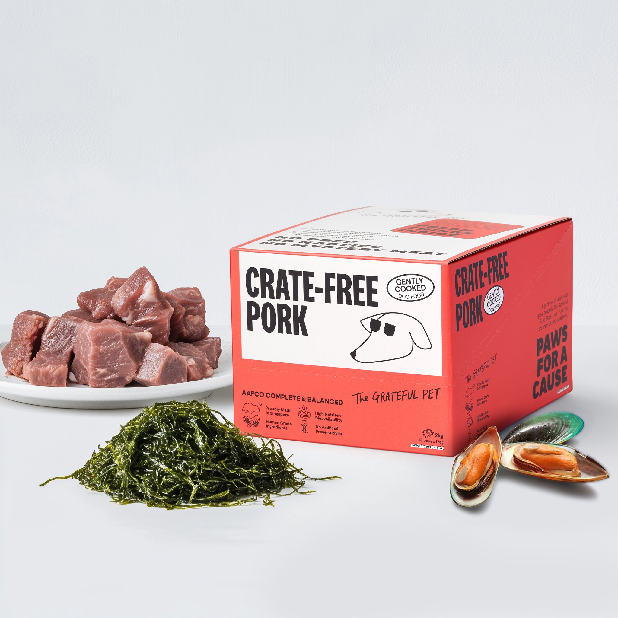 The Grateful Pet: Cooked Food for Dogs, Crate-free Pork