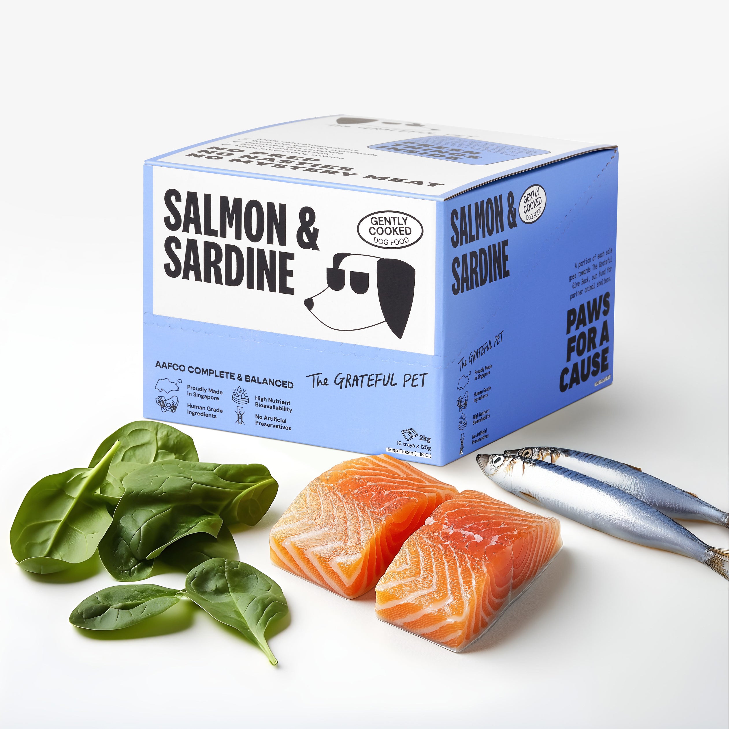 The Grateful Pet: Cooked Food for Dogs, Salmon & Sardine