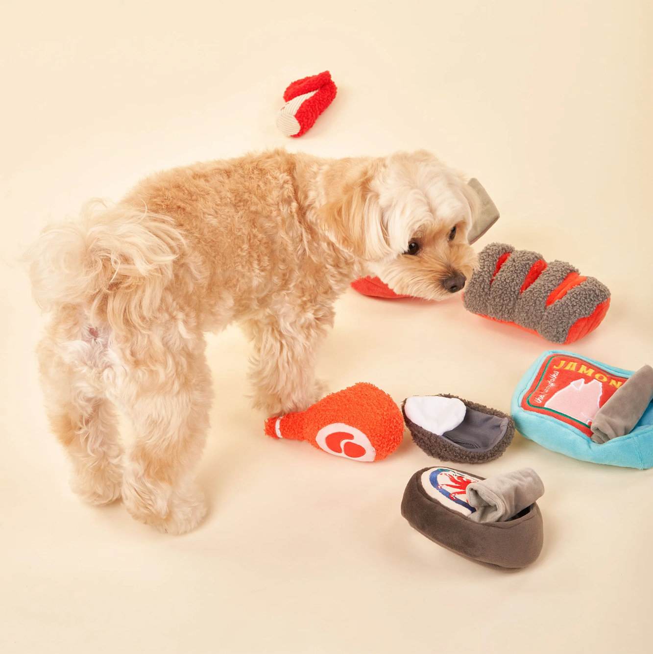 Squeaky Interactive Nosework Dog Toy, Tinned Salmon