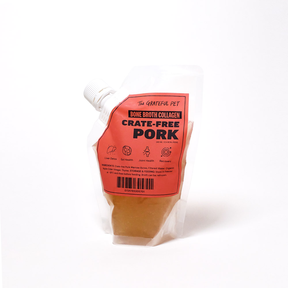 The Grateful Pet: Crate-free Pork Bone Broth Collagen for Dogs and Cats
