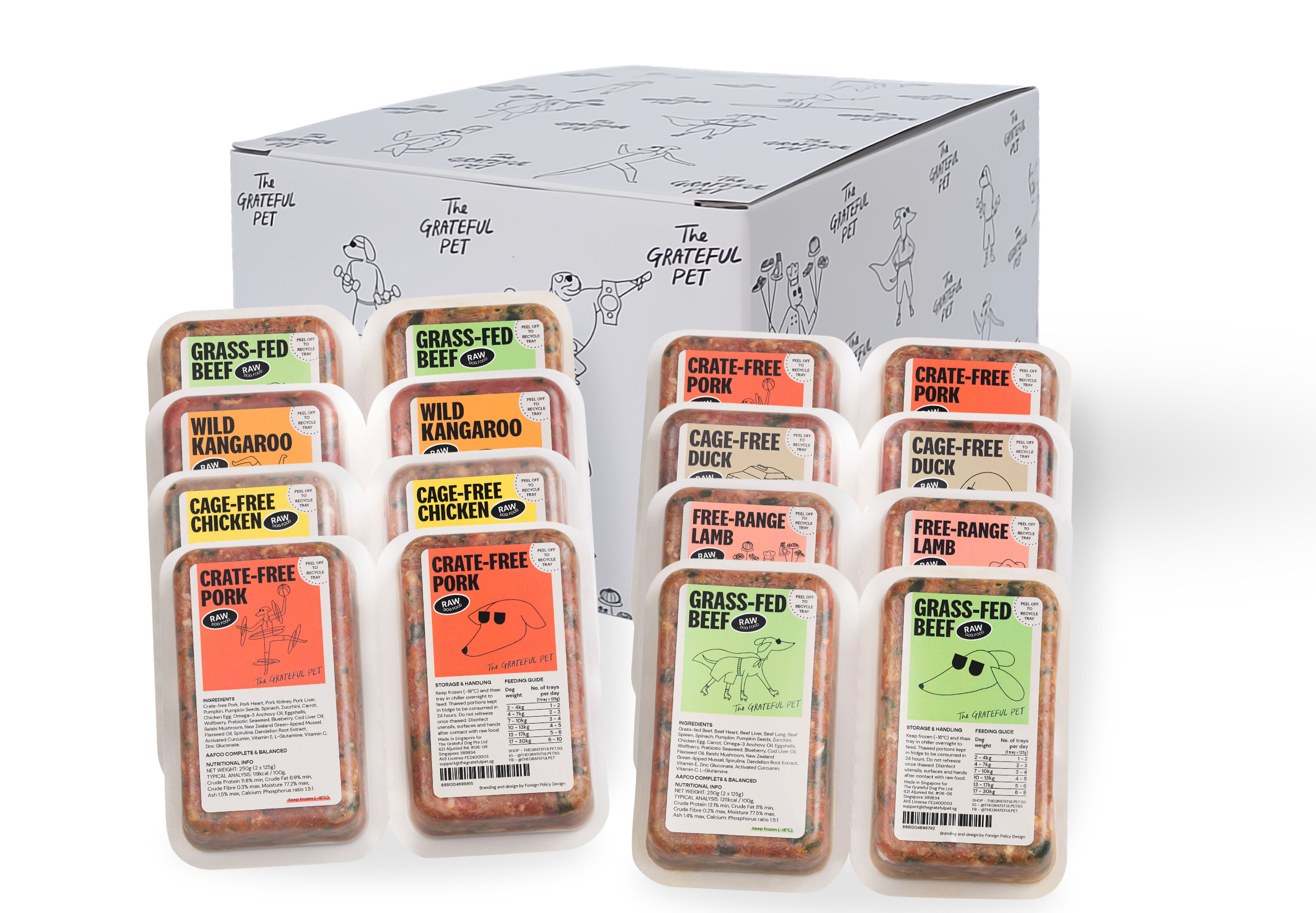 The Grateful Pet: Raw and Cooked Food for Dogs, 16-tray Dog Food Mix