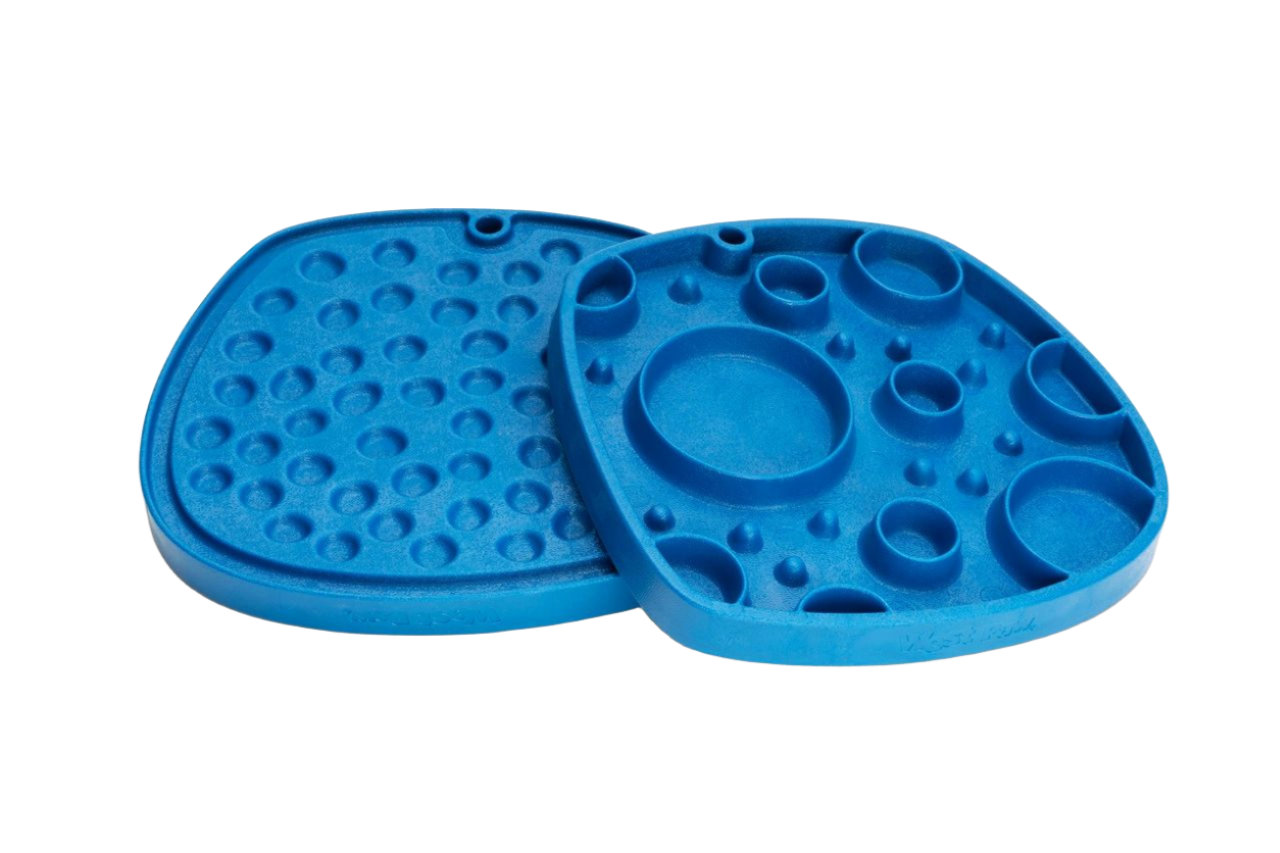 Dog Food and Drink Non-slip Eco Sustainable All-in-one Slow Feeder Lick Feast Mat: Marine