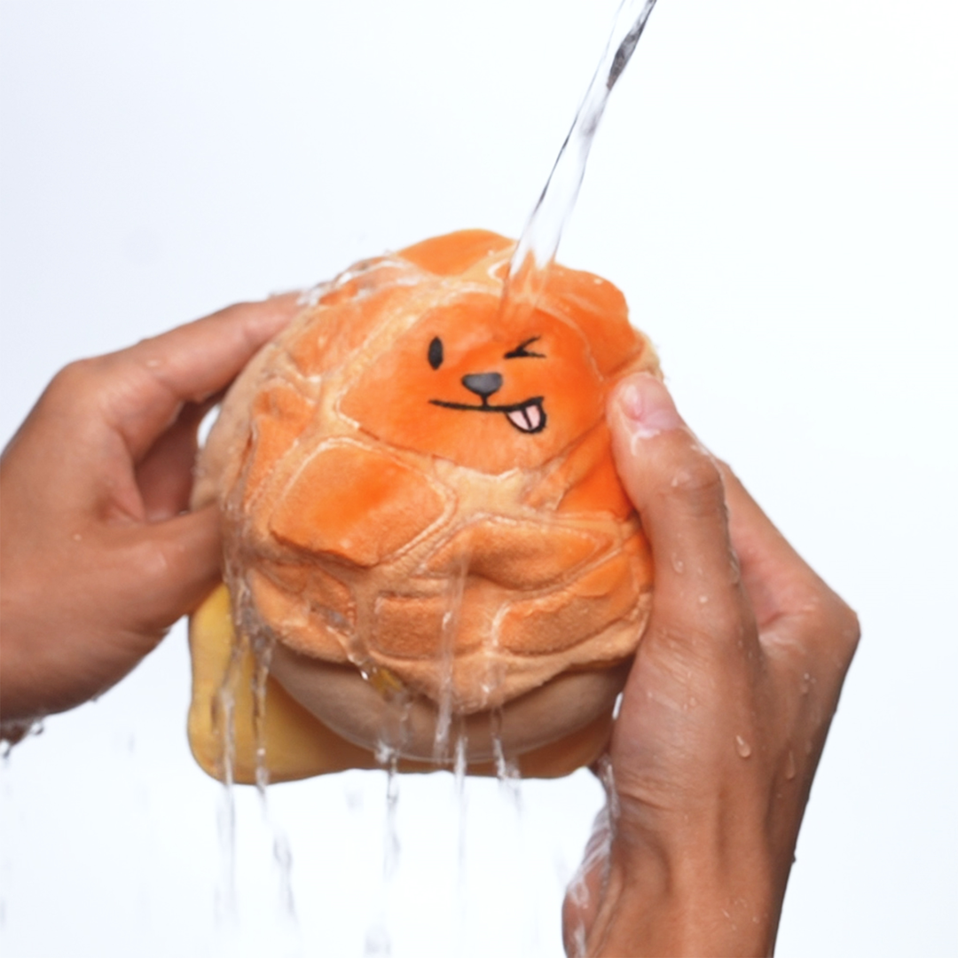 Woof² Buttered Pineapple Bun, Nosework Interactive Plush Dog Toy