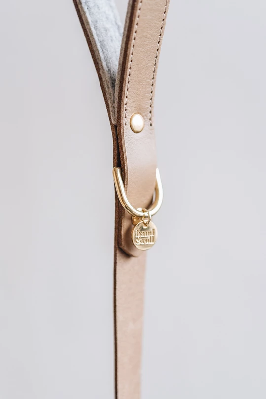 Band&Roll Hitch Leather Dog Leash Latte Brown Green Tan Black