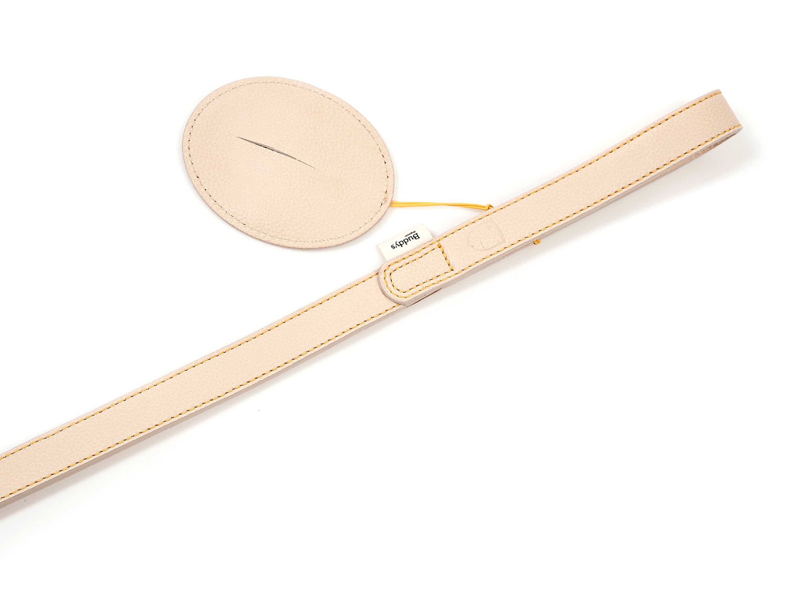 Leather Dog Waste Bag Holder: Pop Pouch Sir Chuck Beige