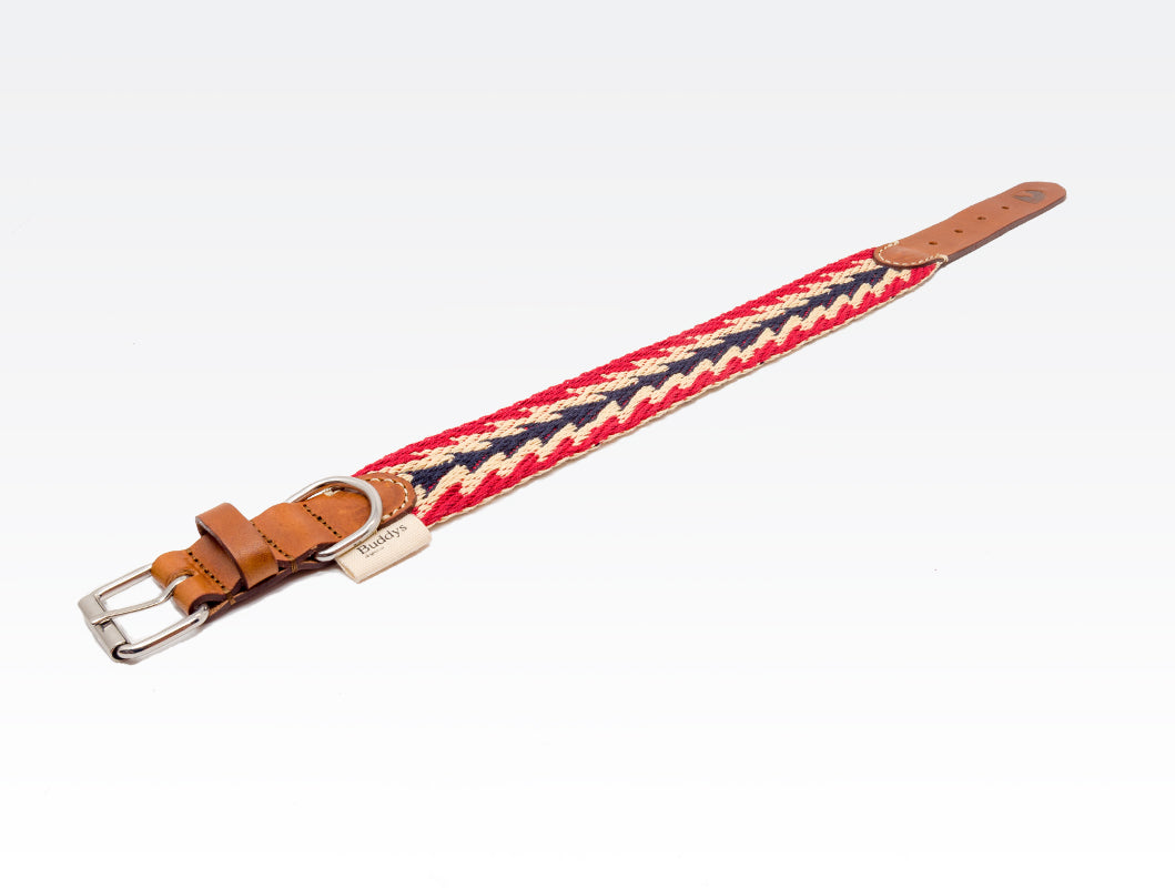 Dog Collar: Peruvian Arrow Red