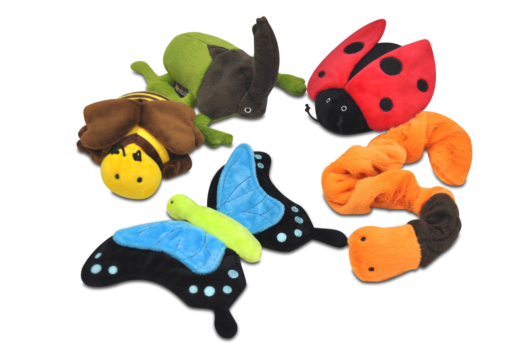 Bugging Out dog toys P.L.A.Y. Butterfly RhinoBeetle Worm Bee LadyBug