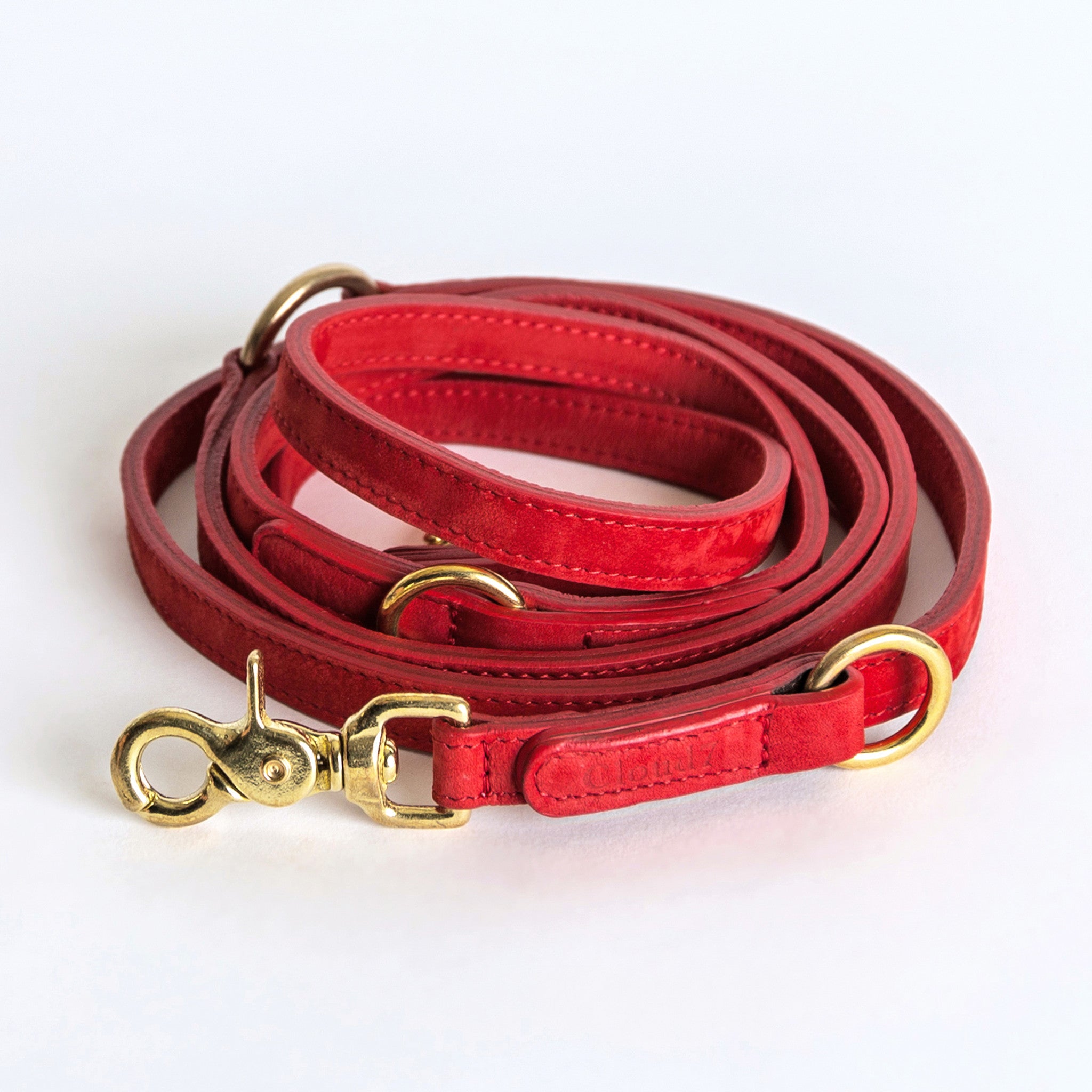Cloud7 Tiergarten Nubuck Dog Adjustable Leash in Cherry Red