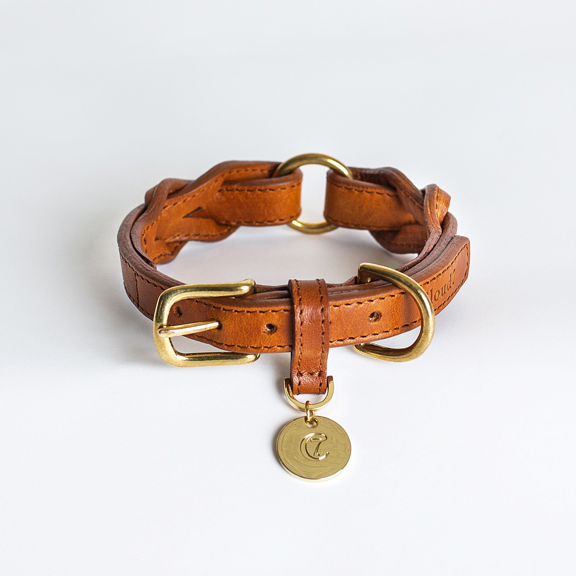 Cloud7 Dog Collar Hyde Park Cognac Leather