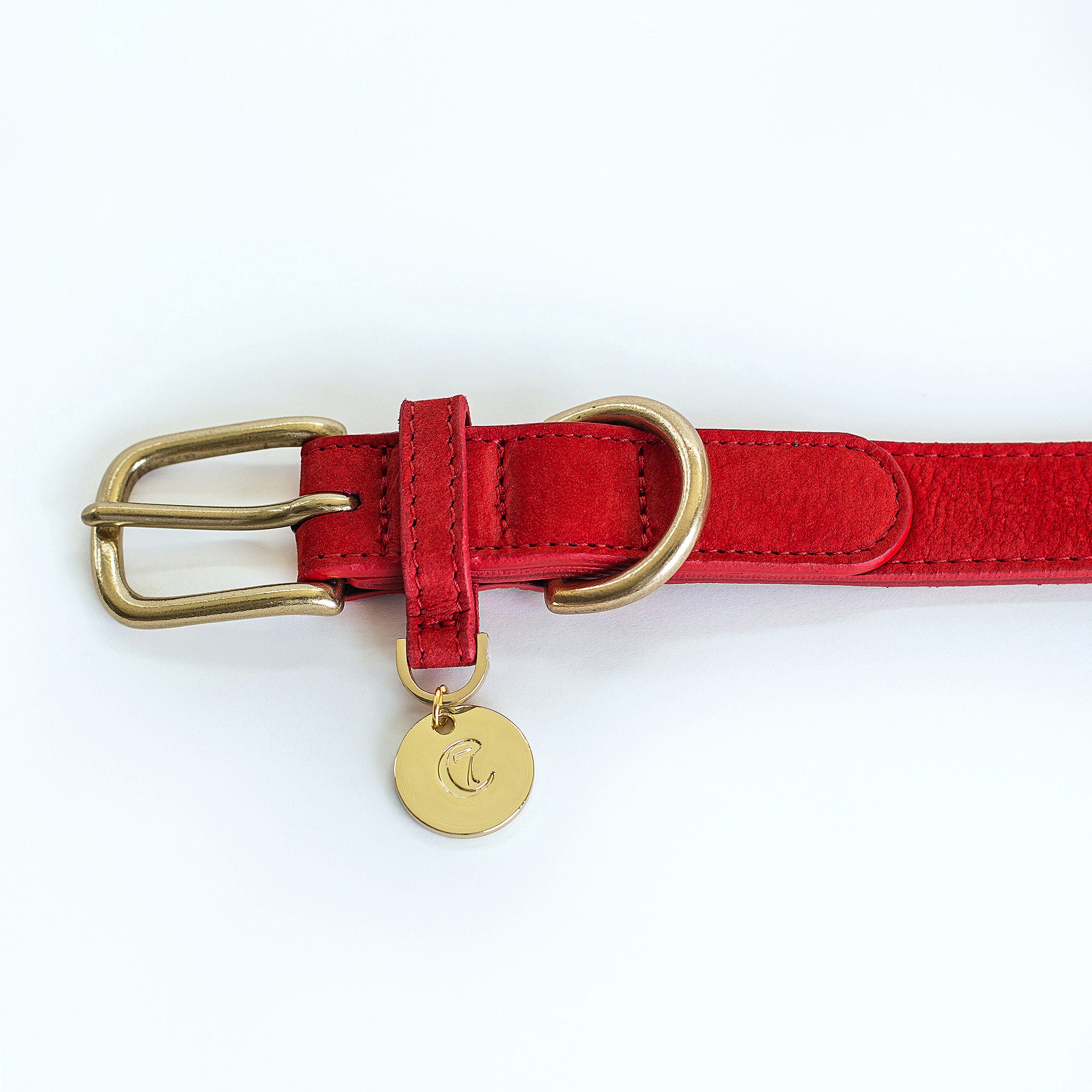 Cloud7 Tiergarten Nubuck Dog Collar in Cherry Red